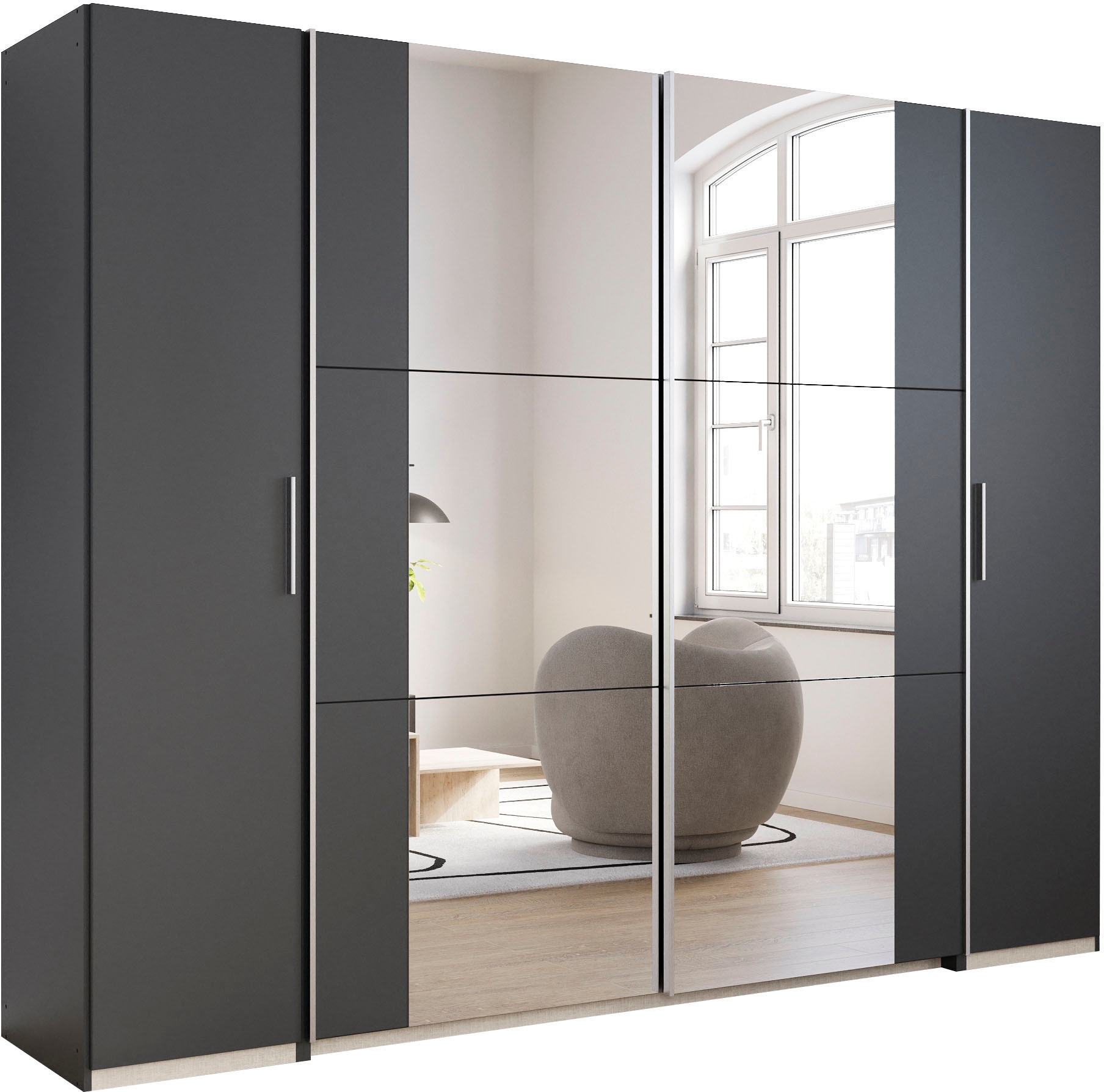 rauch Schwebetürenschrank »Kleiderschrank Drehtürenschrank Schrank Garderobe KRONACH TOPSELLER«, mit Dreh- und Schwebetüren und Spiegel, viele Böden MADE IN GERMANY