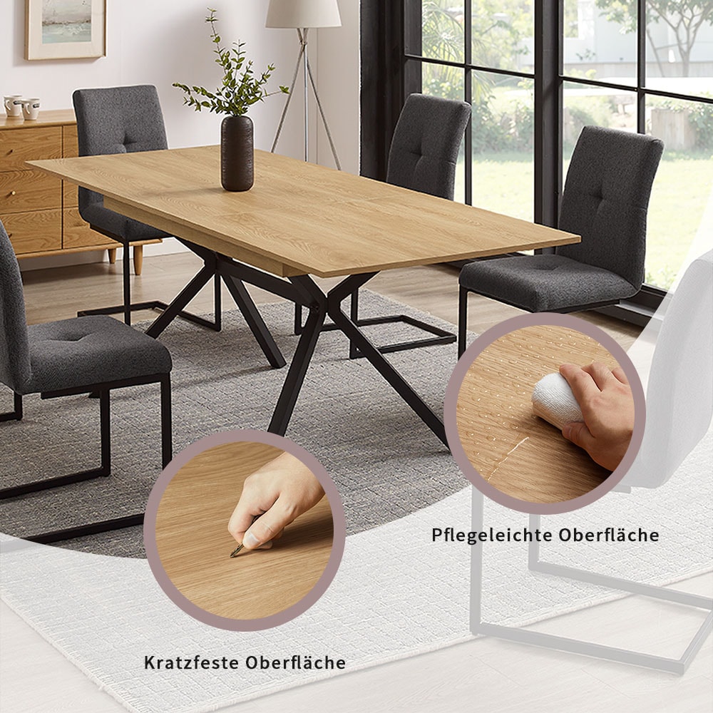OTTO home Esstisch »Vendy«, ausziehbarer Tisch mit pflegeleichter Oberfläche, 160-210 cm