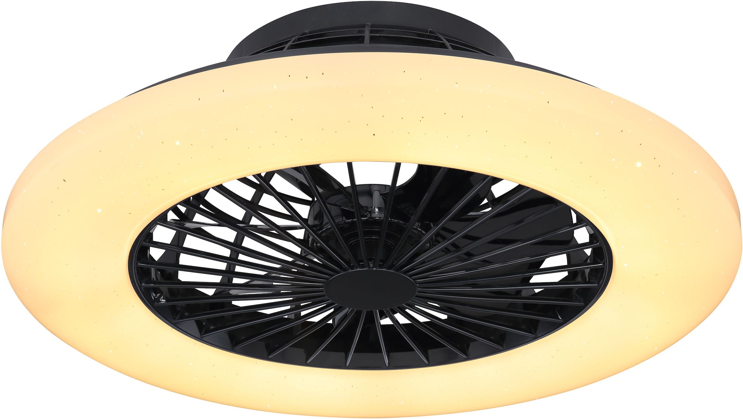 GLOBO LIGHTING Deckenleuchte »TRAVO«, Leuchtmittel LED-Modul | LED fest integriert, Ventilator/ Küche / Wohnbereich / Schlafzimmer /schwarz / Flügel innen