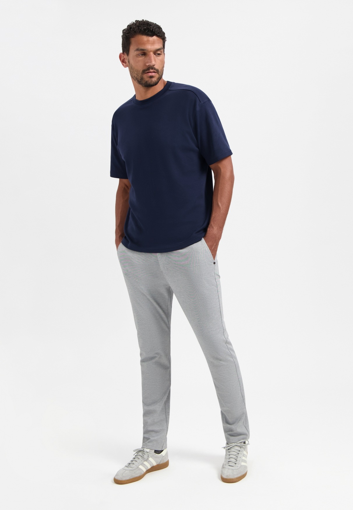 NO EXCESS Chinohose »No Excess Melierte Jerseytasche«