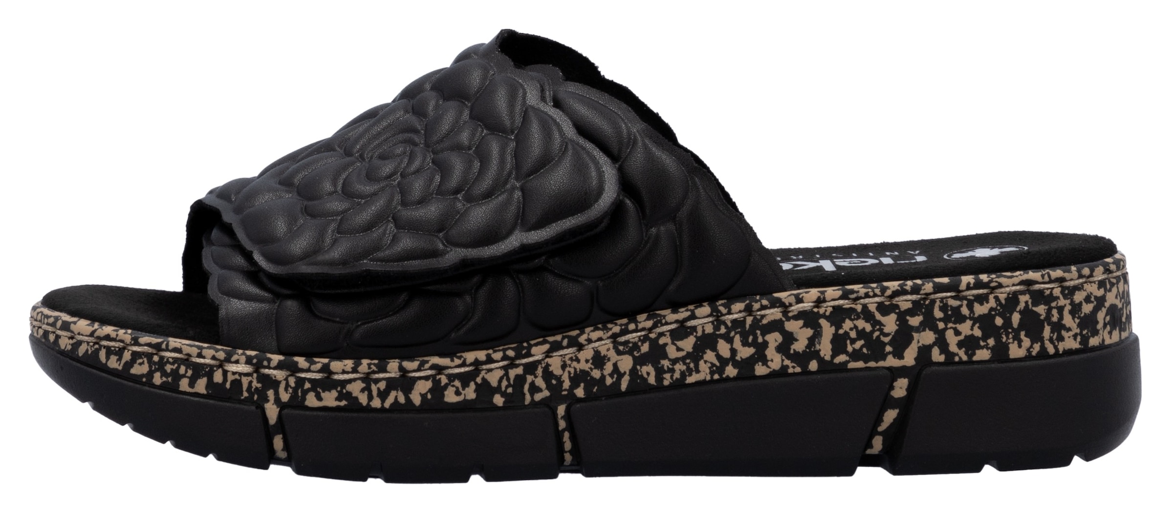 Rieker Pantolette, Sommerschuh, Klettschuh, Hausschuh, Plateau, mit Klettverschluss