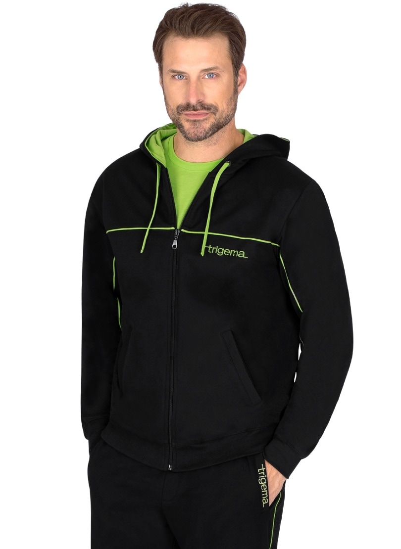 Trigema Sweatjacke »TRIGEMA Kapuzenjacke mit langem Reißverschluss«