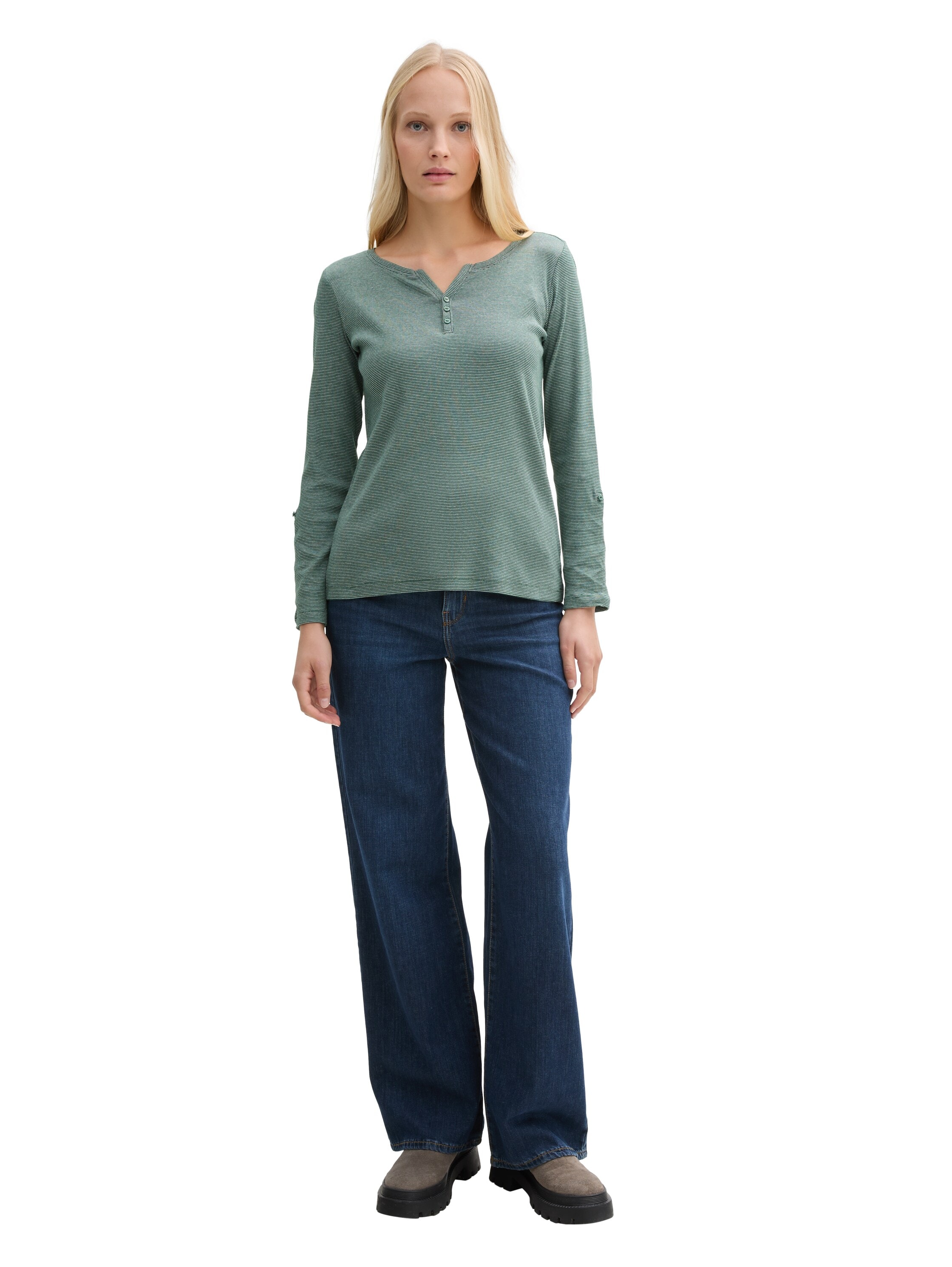 TOM TAILOR Henleyshirt, mit 7/8 Arm