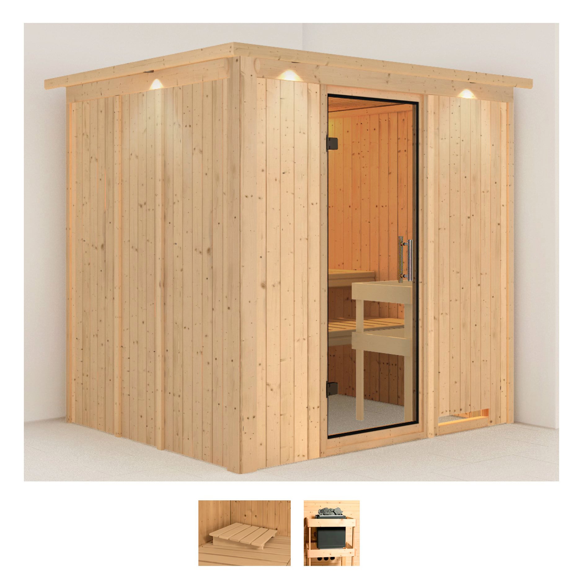 Karibu Sauna "Sodin" Set, ohne Ofen