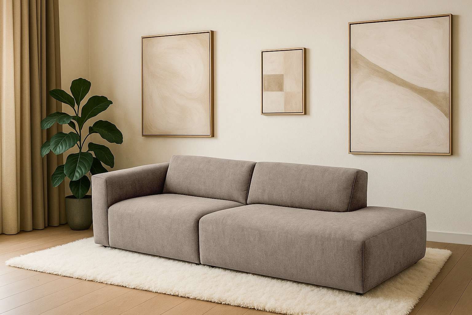 Home affaire 2-Sitzer "Noord mit Kedernaht, Breite 227 cm" Cord, Struktur, Webstoff, mit Wellenunterfederung, Massivholzrahmen