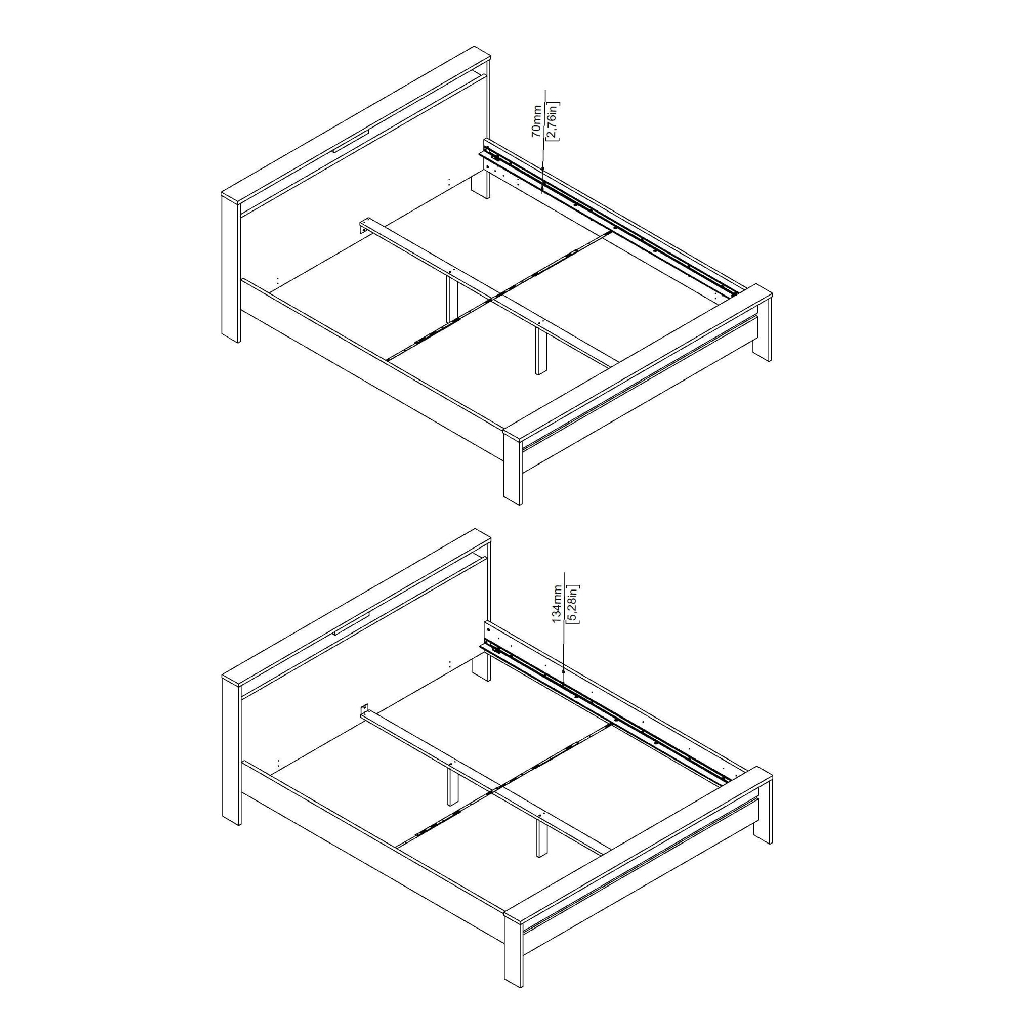 Home affaire Bettgestell »Next Bett 180 x 200 cm« Modernes Bett mit Ablagefach und verstellbarem Lattenrost.