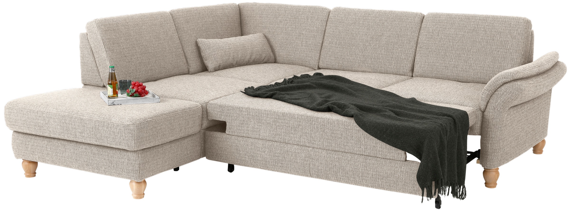 Home affaire Ecksofa »Palace L-Form«, incl. Sitztiefenverstellung, wahlweise mit Bettfunktion und Stauraum