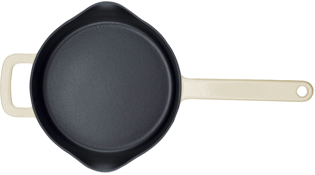 Fissler Bratpfanne »Moments Collection Gusseisen, Pfanne, rund, Schüttrand mit Ausgießern«, Gusseisen, (1 tlg.), Aroma-Bratfläche mit natürlichem Antihafteffekt