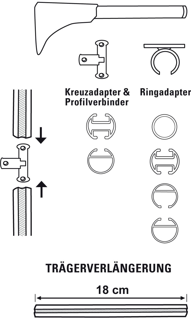 GARDINIA Träger »Universal Wandträger für Gardinenstangen«, (1 St.), Serie Einzelprogramm Chicago Ø 20 mm