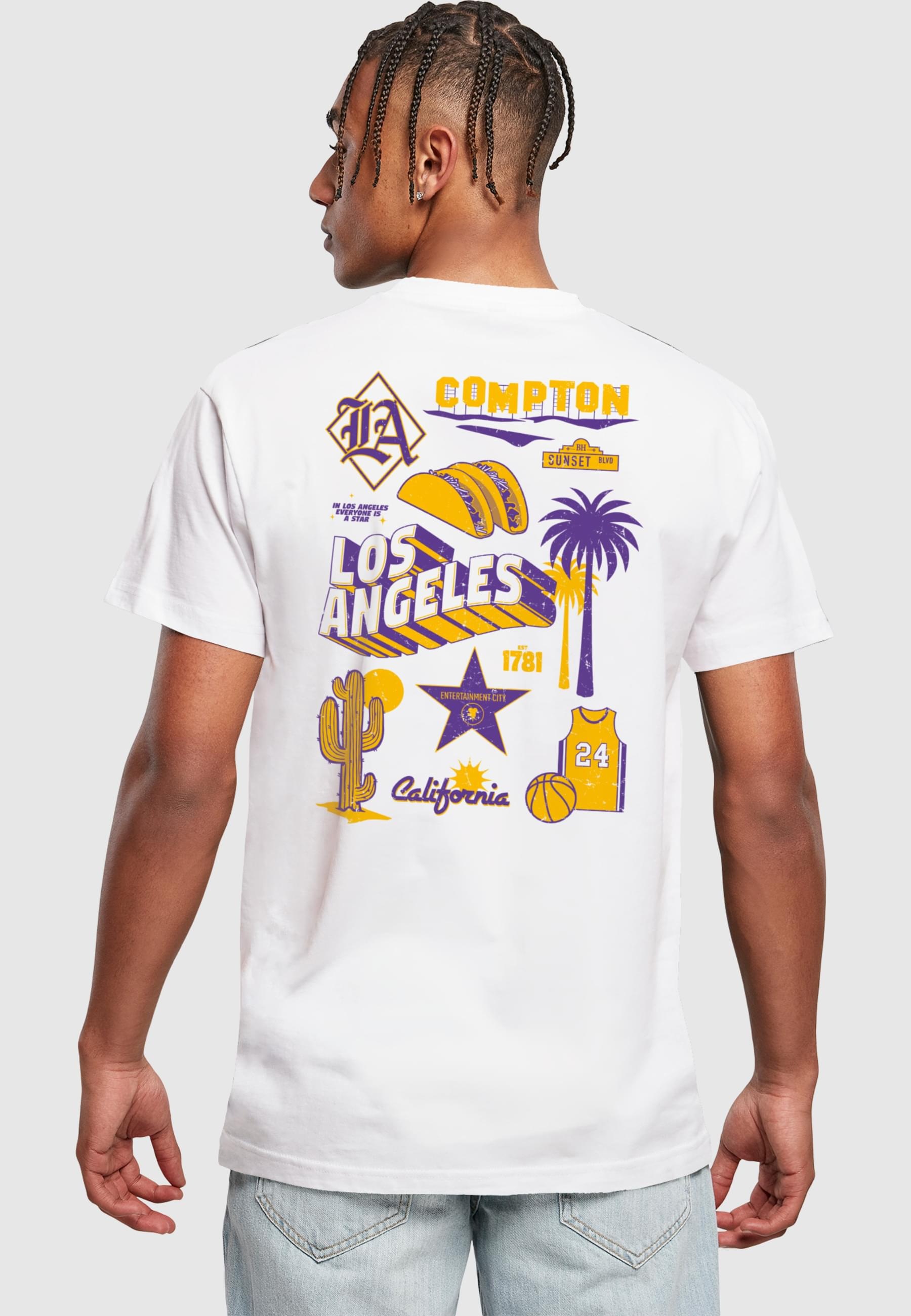 MisterTee T-Shirt »MisterTee Herren LA City Print Tee«, (1 tlg.)