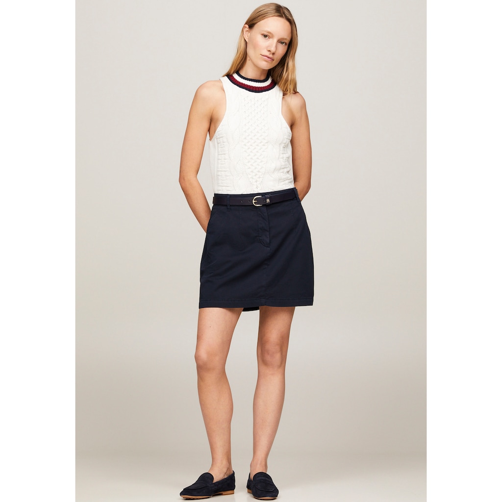 Tommy Hilfiger Minirock »COTTON GMD CHINO SKIRT«, Webrock mit Logostickerei