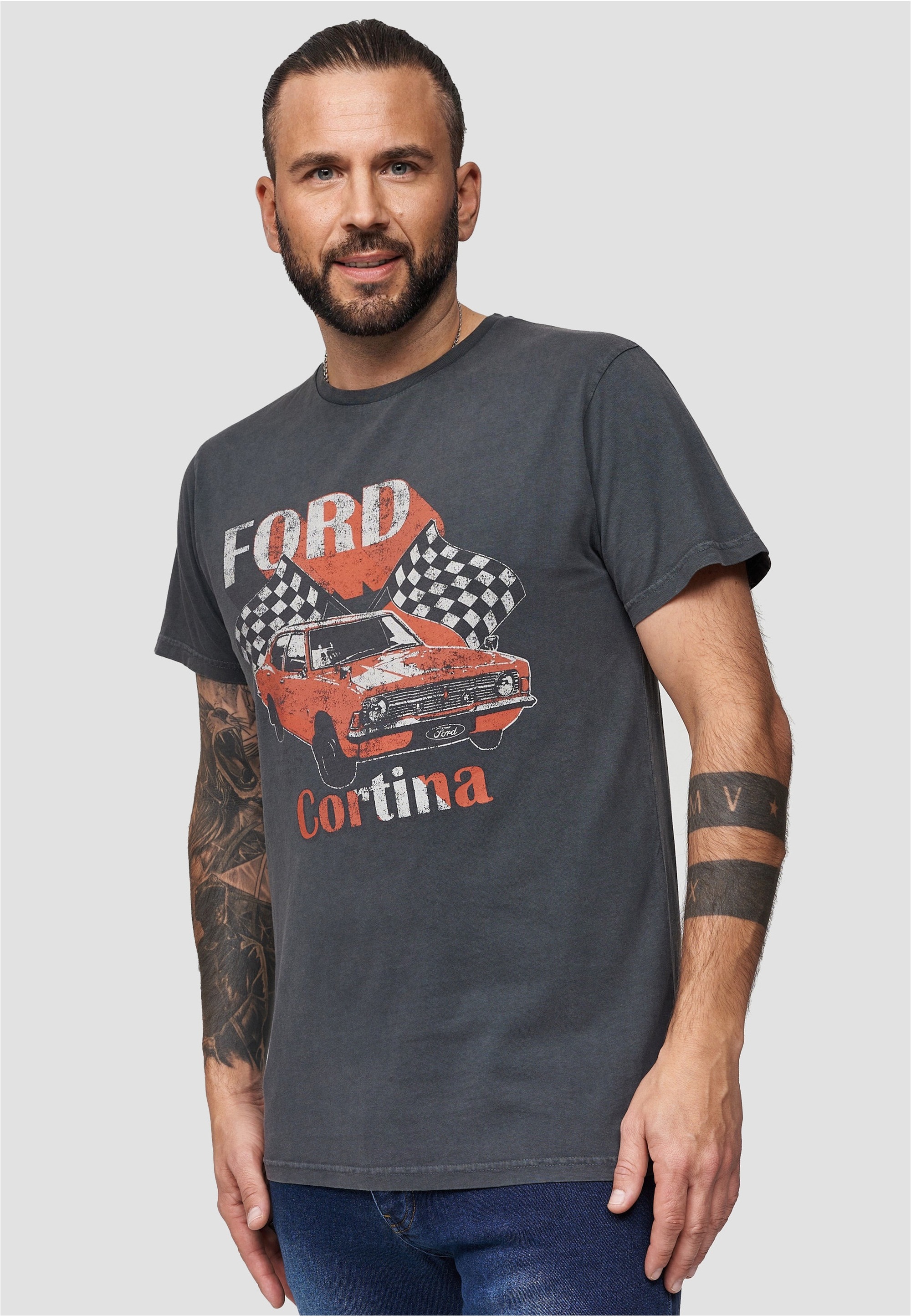Thumbnail - Recovered T-Shirt "Ford Vintage Cortina" mit Frontprint im Vintage-Design