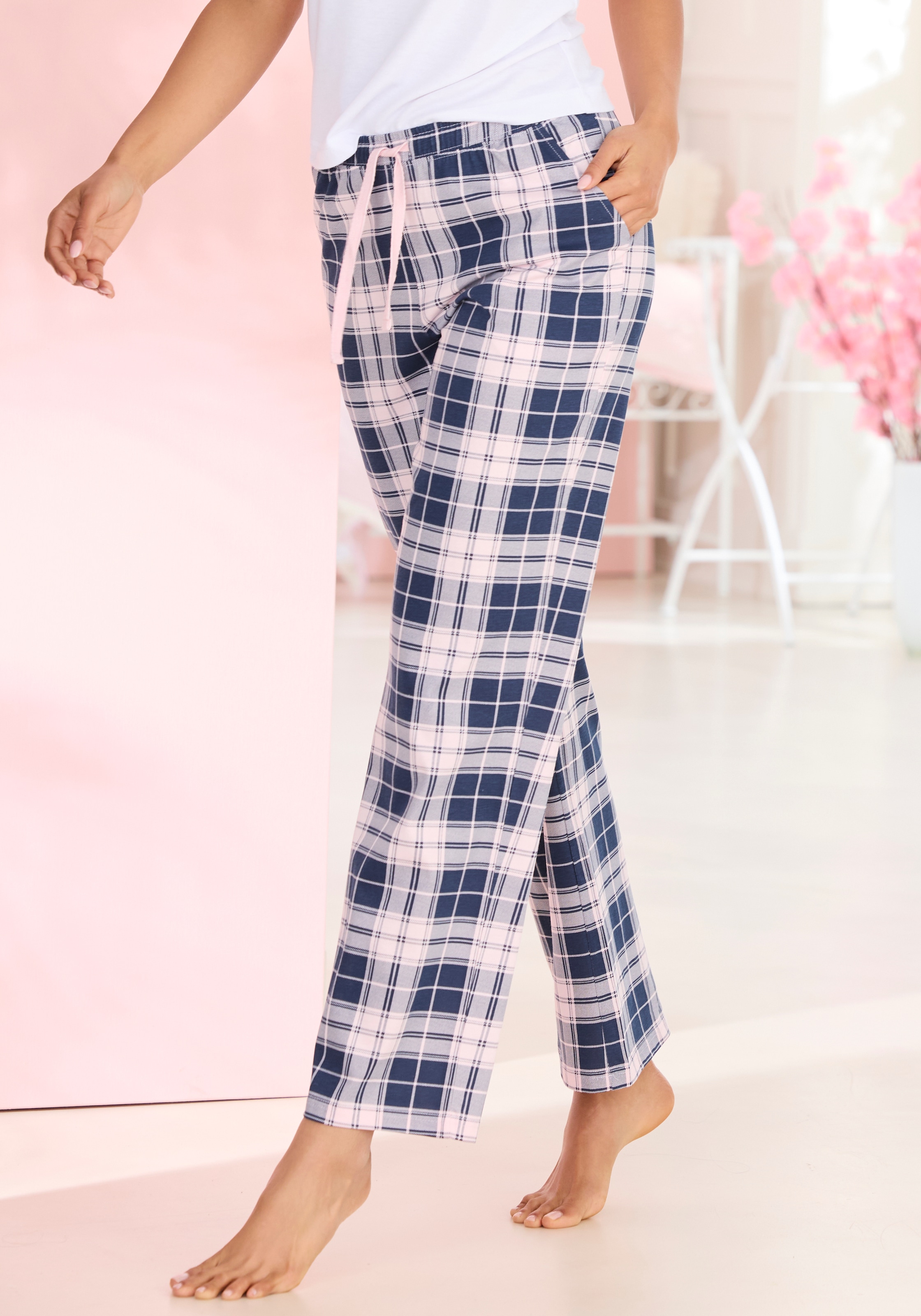 Vivance Dreams Pyjamahose, Mit Streifen oder Karos günstig online kaufen