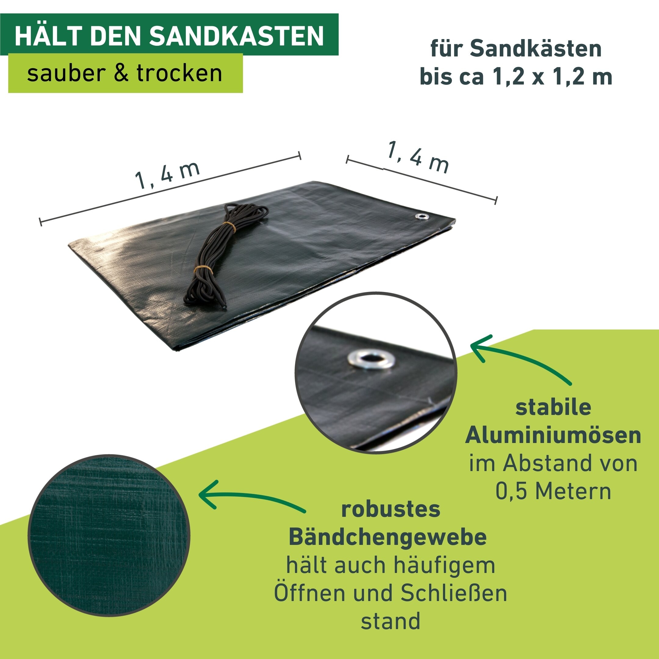 Windhager Sandkasten-Abdeckplane »inkl. Kordel, für saubere und trockene Sandkästen« Schutzplane UV-stabilisiert, erhältlich in unterschiedlichen Größen