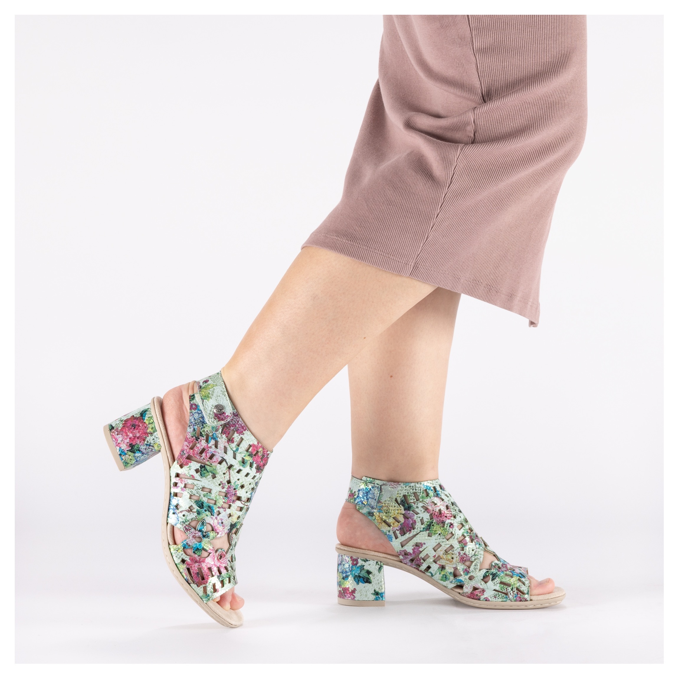 Thumbnail - Rieker Sandalette Sommerschuh, Sandale, Blockabsatz, mit modischer Schaftgestaltung