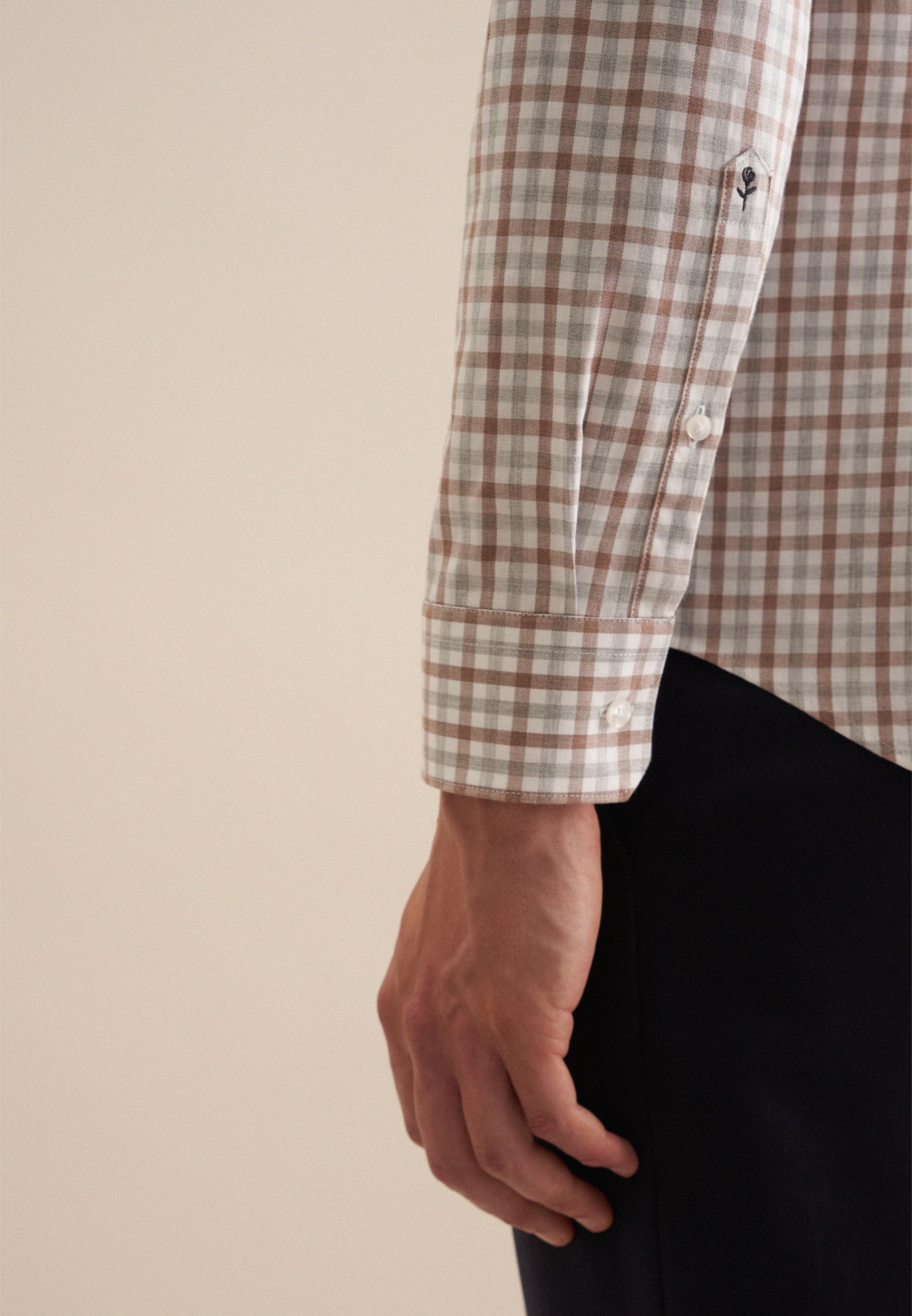seidensticker Flanellhemd »Regular«, Regular Langarm Button-Down-Kragen Karo