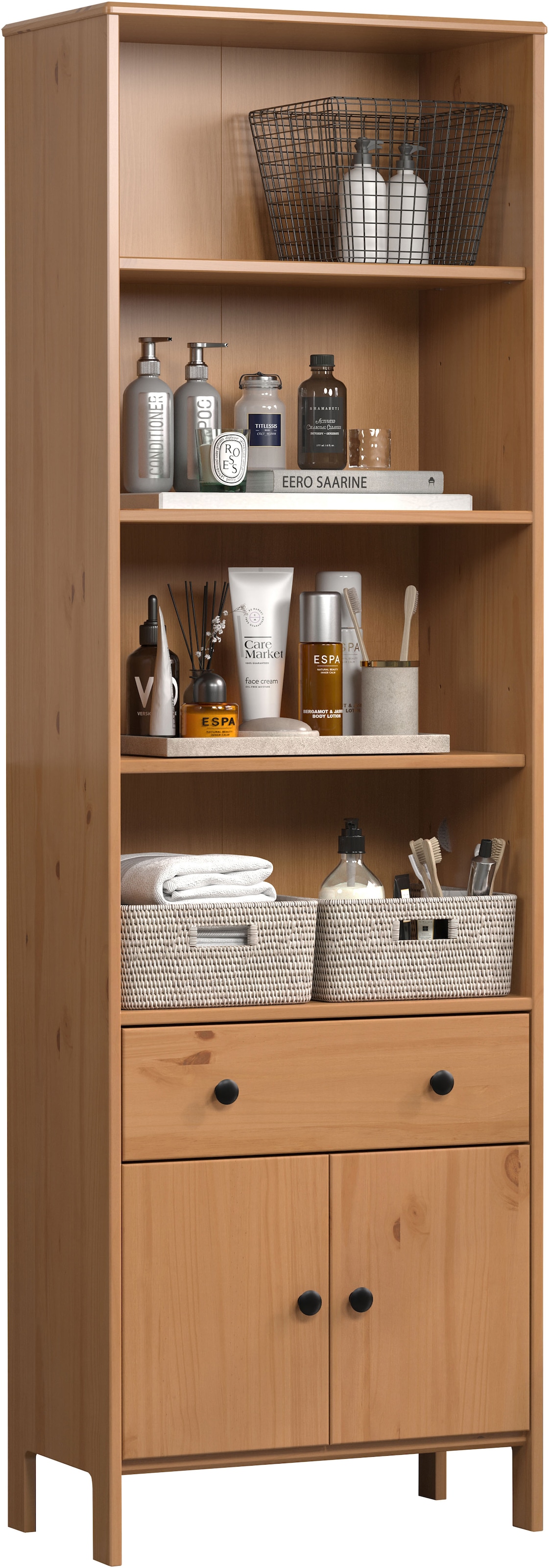 welltime Hochschrank "Kall" 1 Stk. tlg. Badezimmerschrank aus Kiefer-Massiv günstig online kaufen