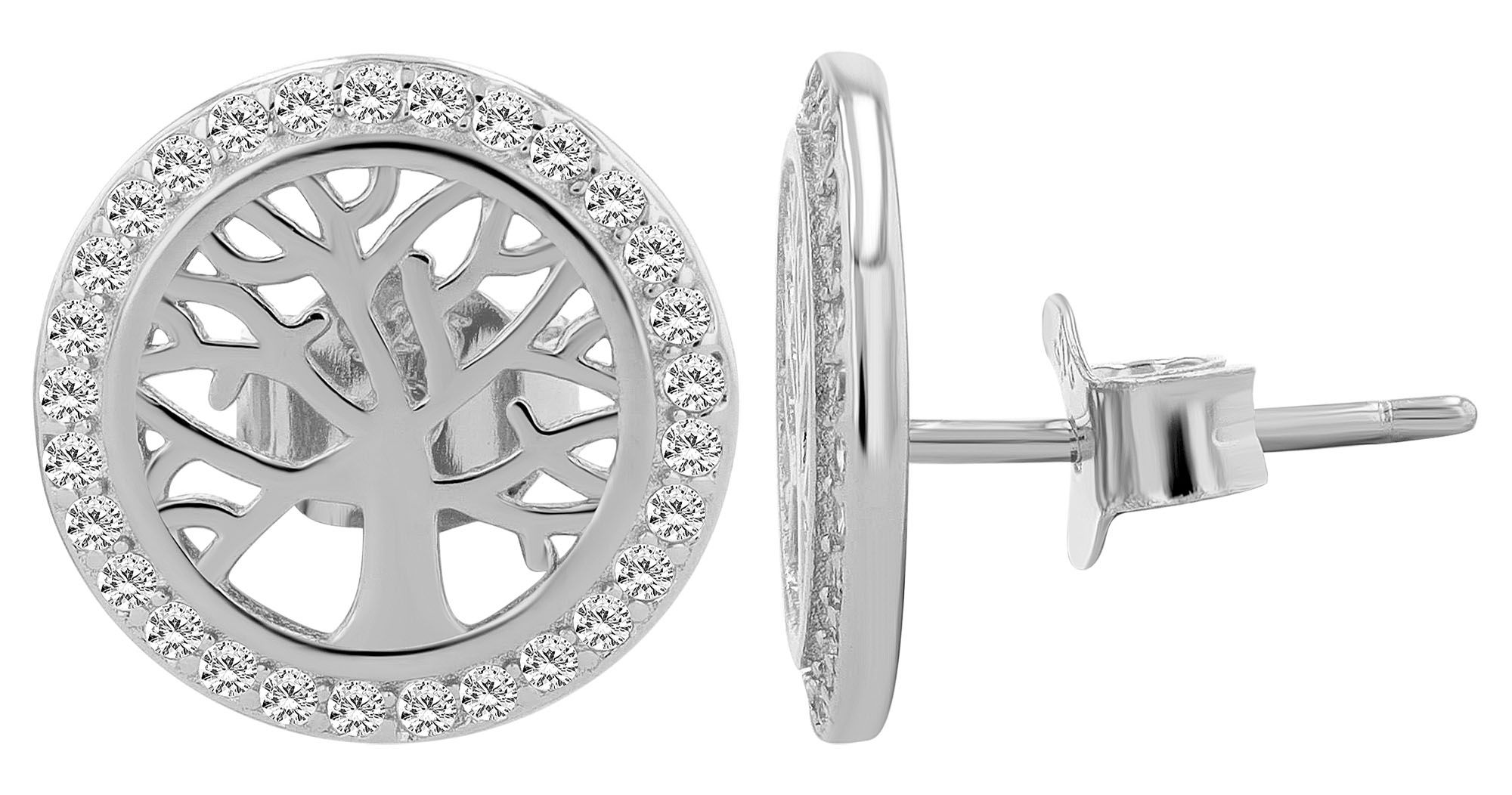 Adelia´s Paar Ohrhänger "Ohrringe – Ohrstecker Lebensbaum aus 925 Silber" Ideal als Geschenk für besondere Anlässe