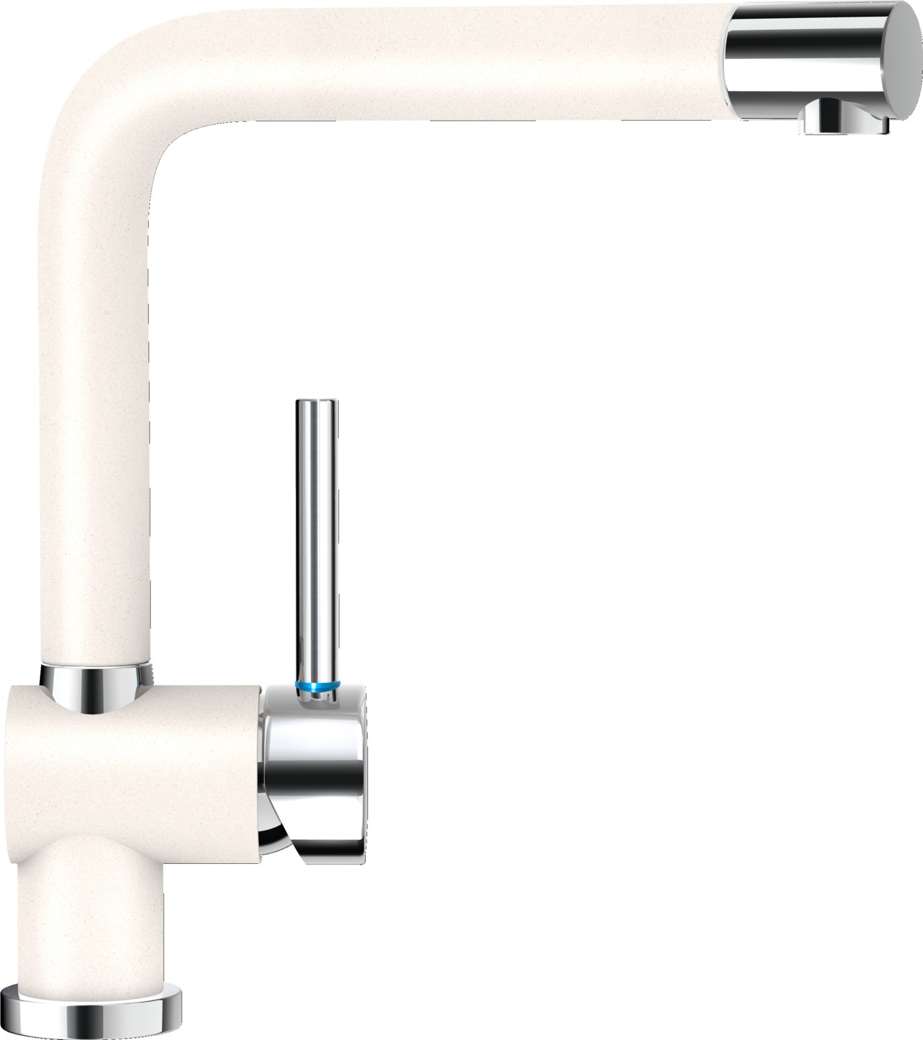 Küchenarmatur SCHOCK, B:22cm H:31cm Ø:5cm, weiß, Messing, Armaturen, "Piega", Hochdruck, Festauslauf, Temperaturbegrenzer, Schwenkbereich 360