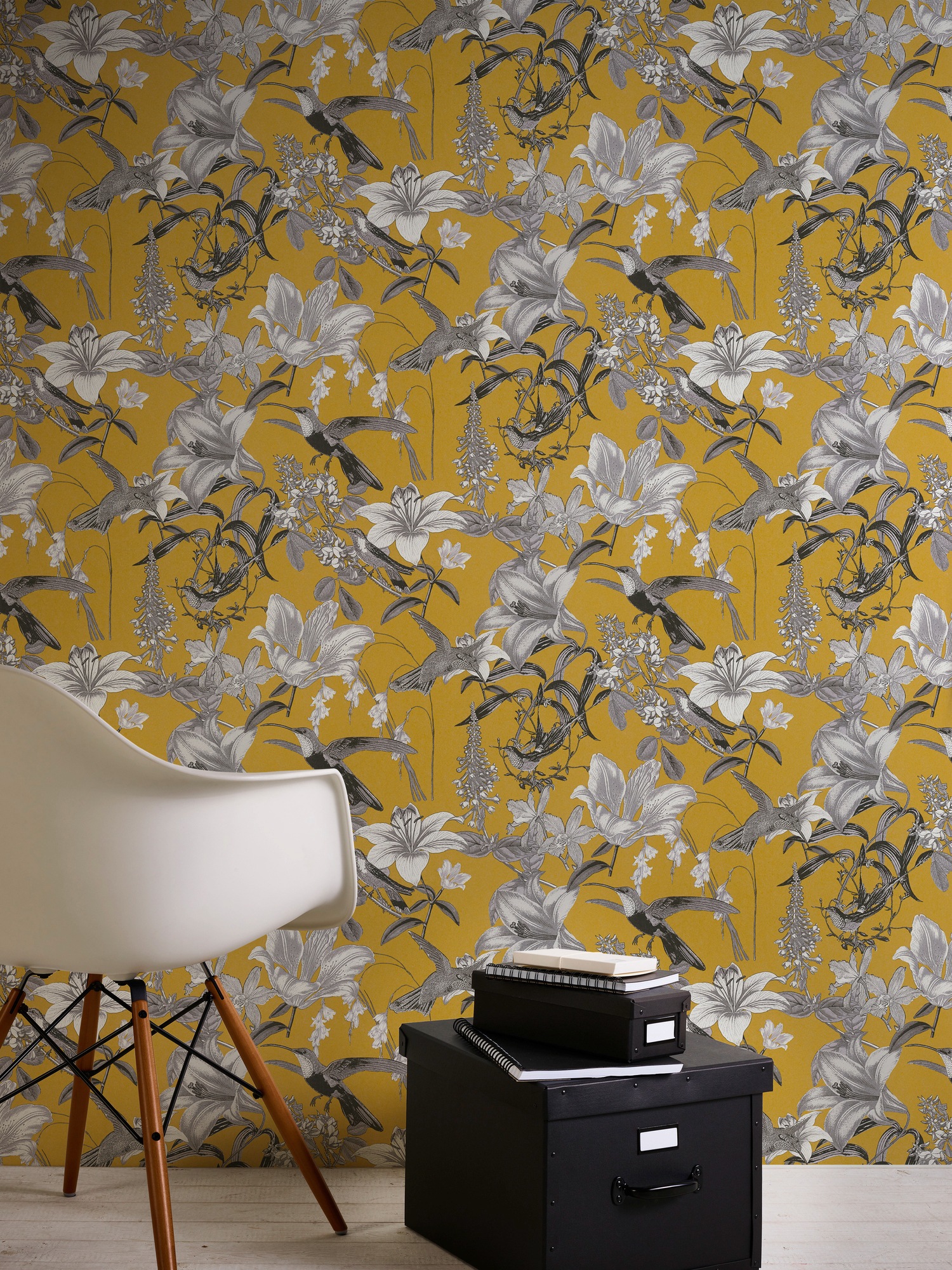 Architects Paper Vliestapete »Jungle Chic«, floral-botanisch-tropisch, Vogeltapete Tapete Blumen Tapeten Wohnzimmer Schlafzimmer Küche Design