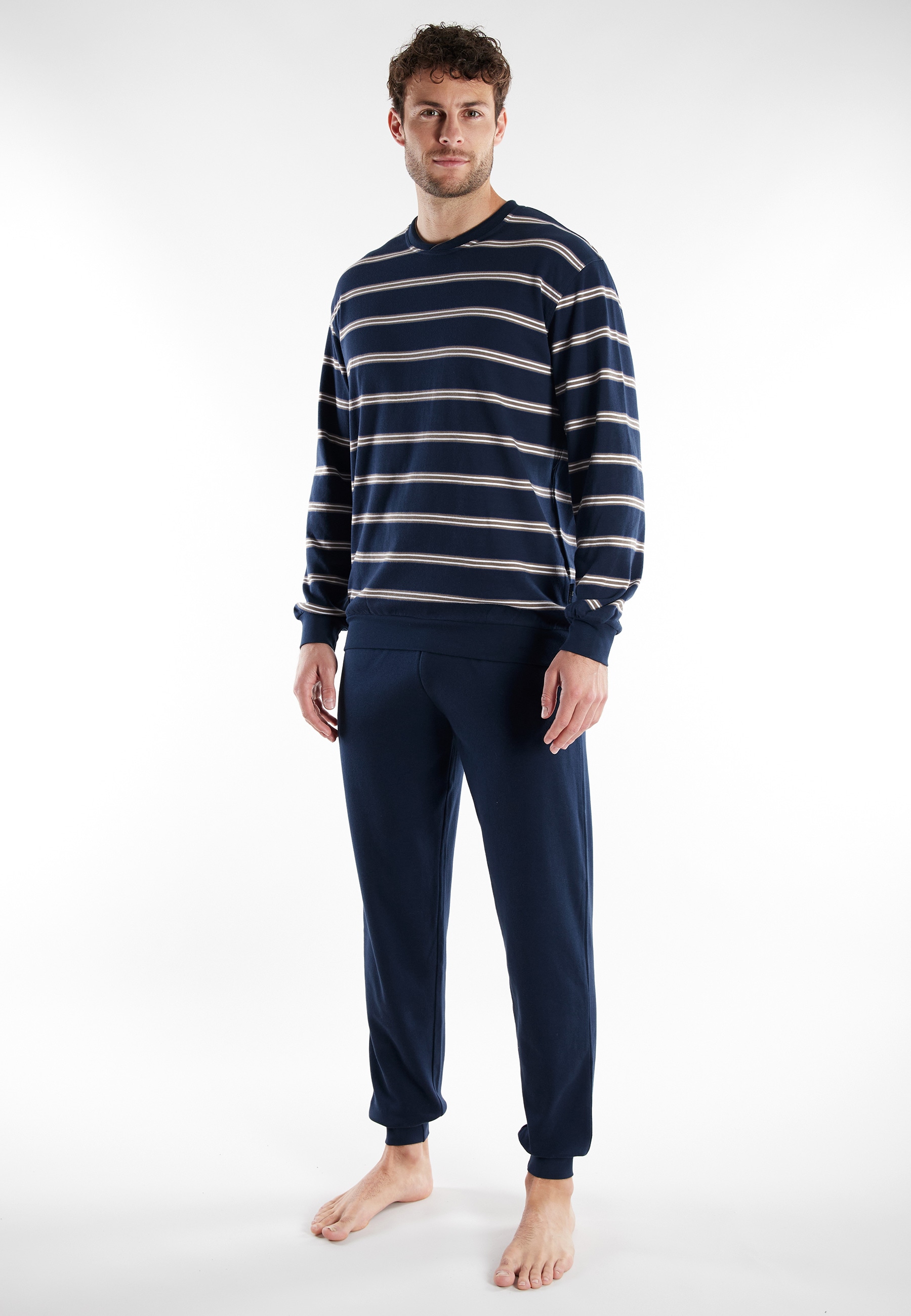 GÖTZBURG Schlafanzug "Kos" 2 tlg. mit langen Ärmeln und Rundhalsausschnitt, günstig online kaufen