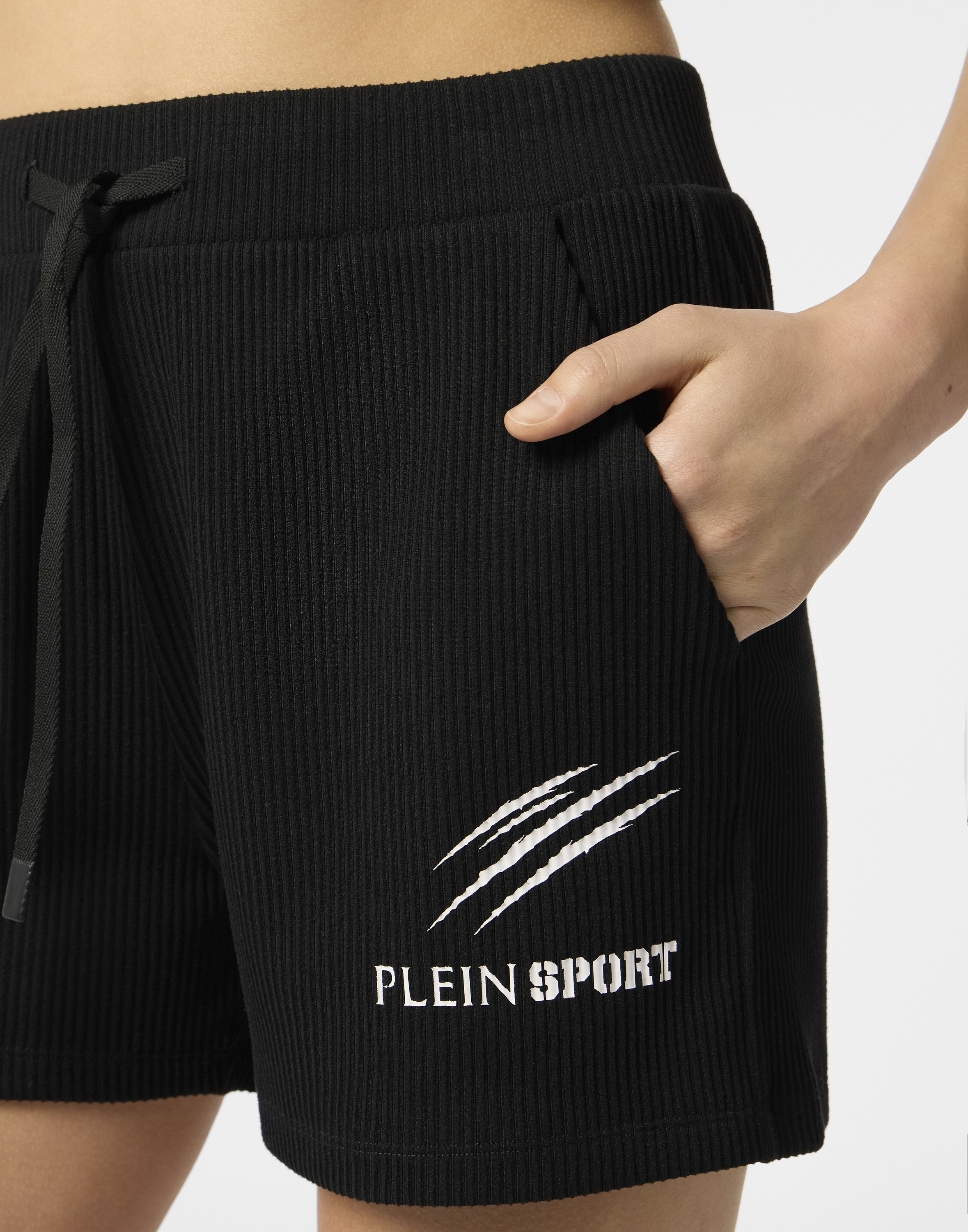 PLEIN SPORT Shorts »Ribbed Loose Fit Shorts Scratch«