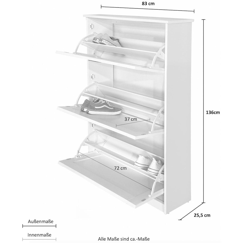 Home affaire Schuhkipper »Nekso«, Breite 83 cm, aus MDF, FSC®-zertifiziert