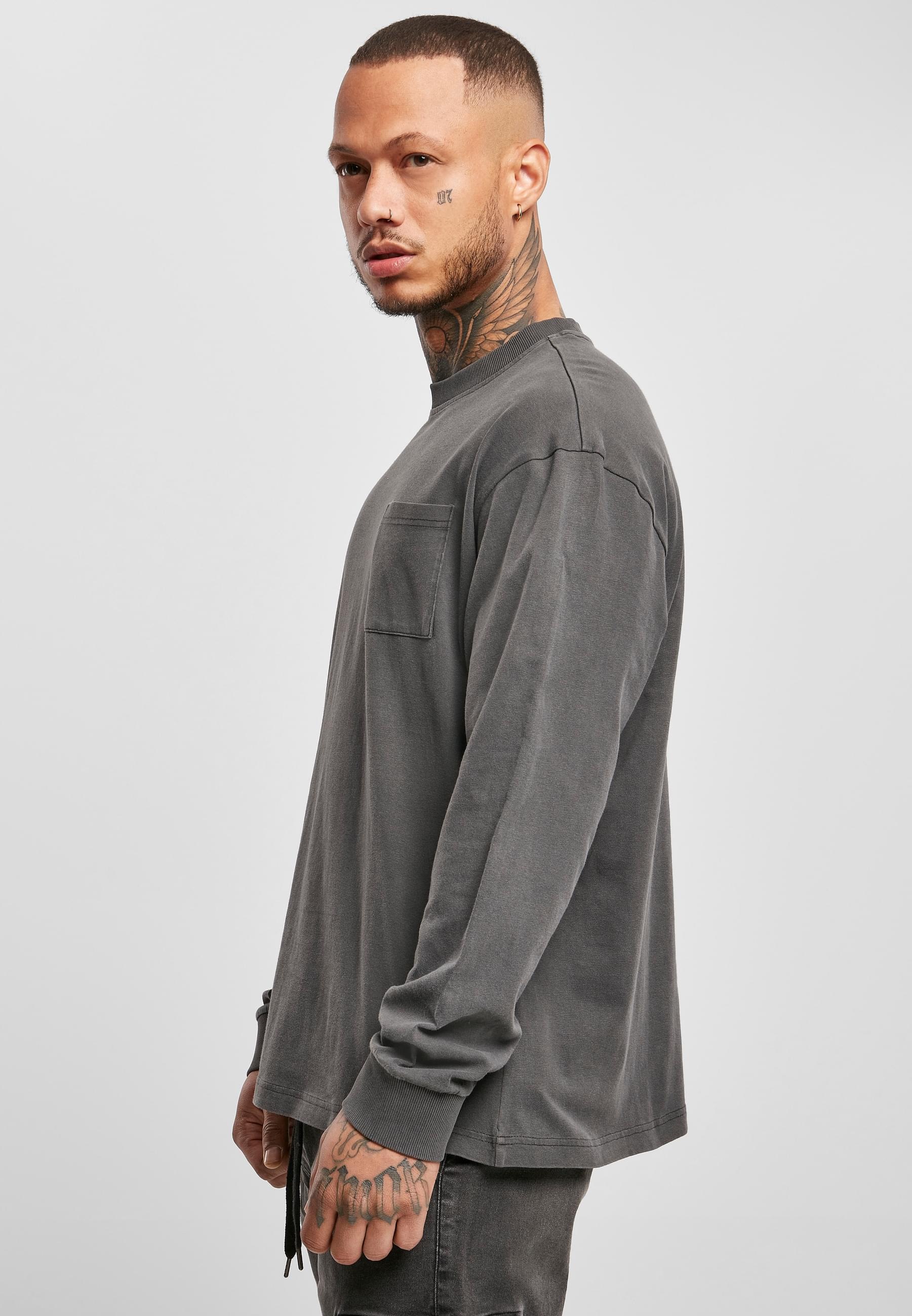 URBAN CLASSICS Longsleeve »Urban Classics Herren Pigment Dyed Pocket Longsleeve«, (1 tlg.)