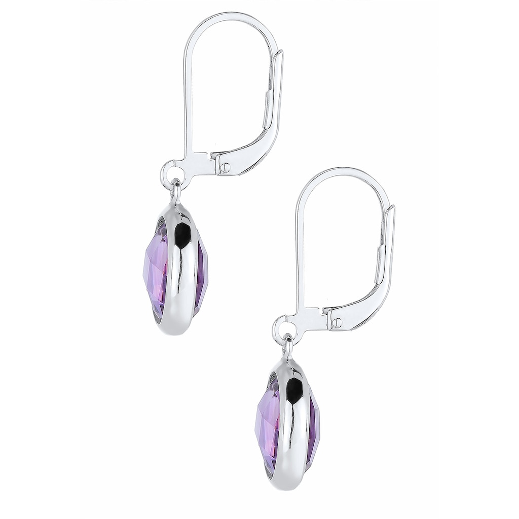 Elli Paar Ohrhänger »Edelsteine Oval Amethyst 925 Silber«