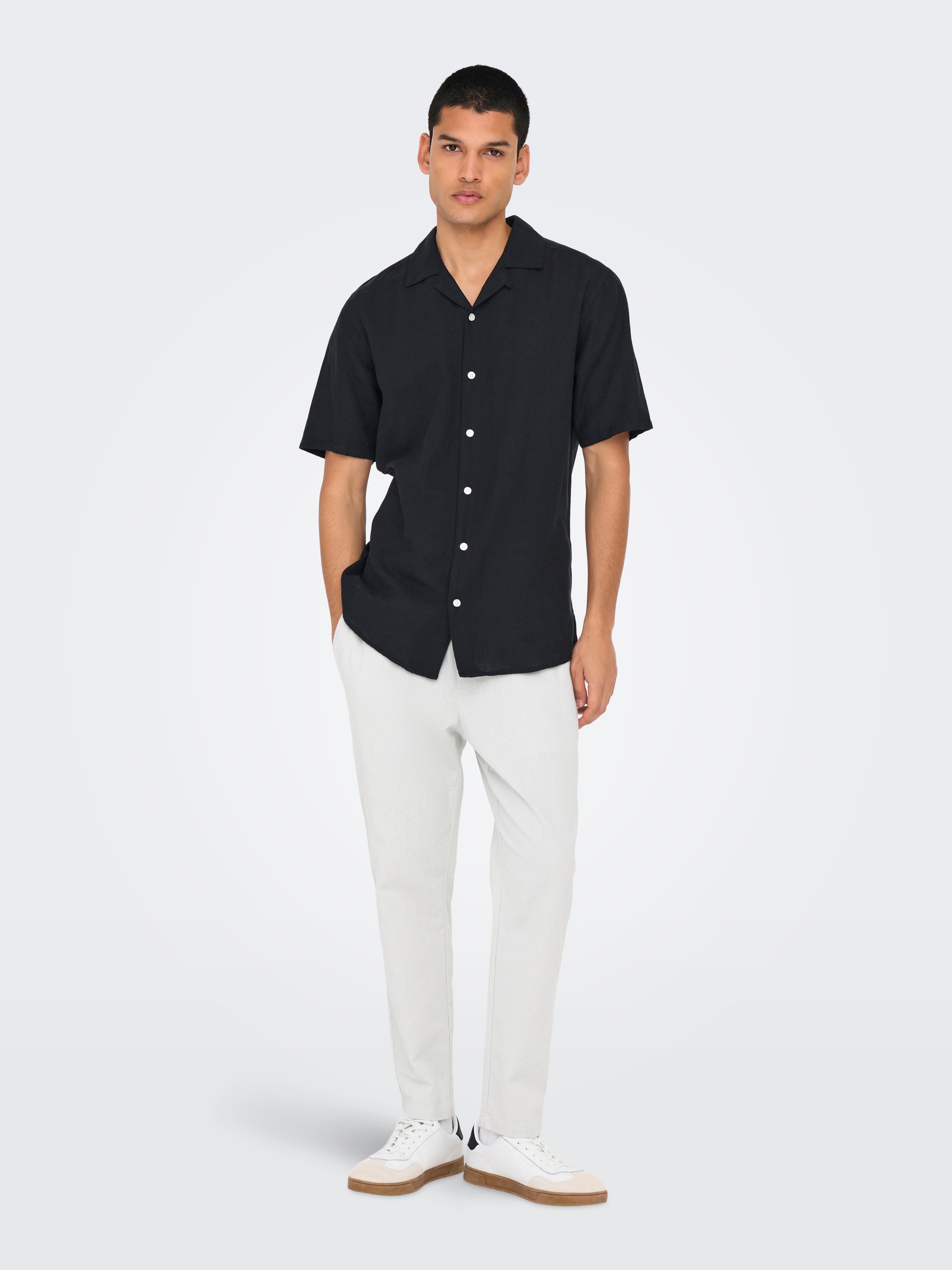 ONLY & SONS Kurzarmhemd »ONSCAIDEN SS SOLID RESORT LINEN NOOS«