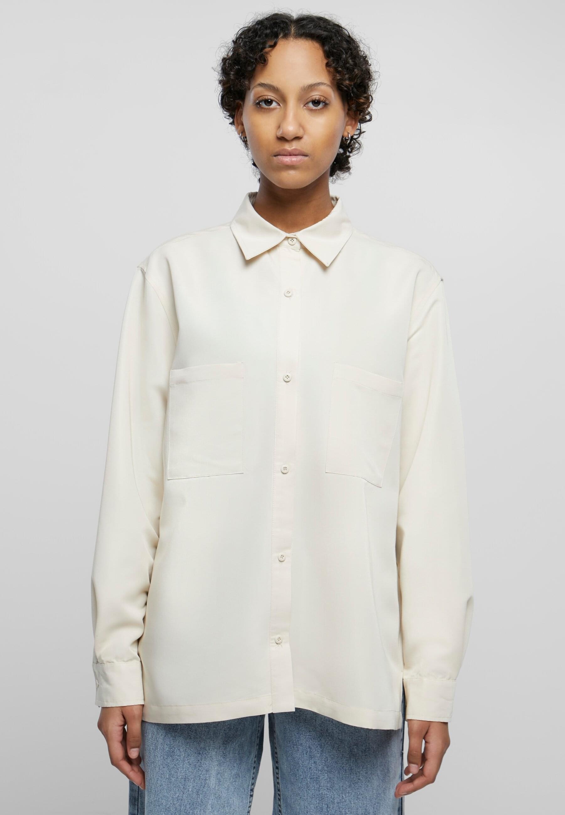 URBAN CLASSICS Langarmhemd »Urban Classics Damen Ladies Oversized Twill Shirt«