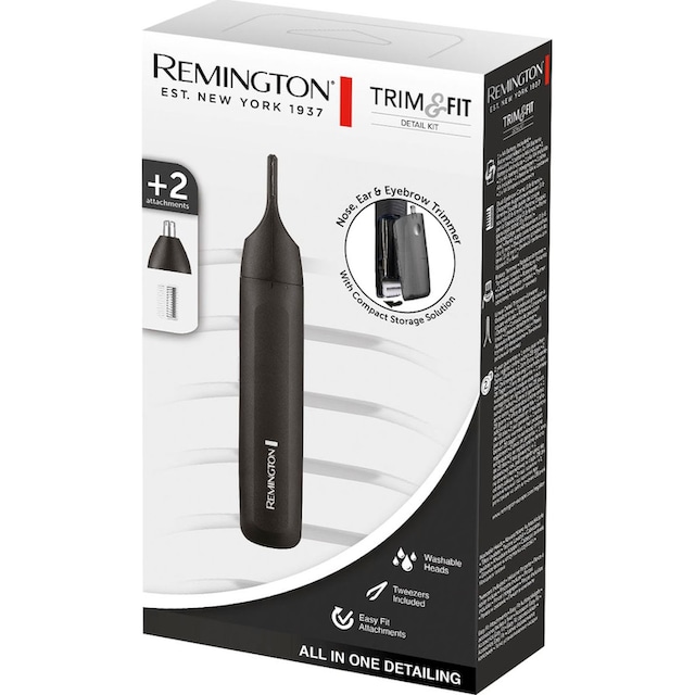Remington Elektrogesichtshaarentferner »Trim & Fit Detail Kit NE8000«, 2  St. Aufsätze, Damen und Herren, batteriebetrieben (1xAA inklusive),  Pinzette & Kamm auf Raten | BAUR