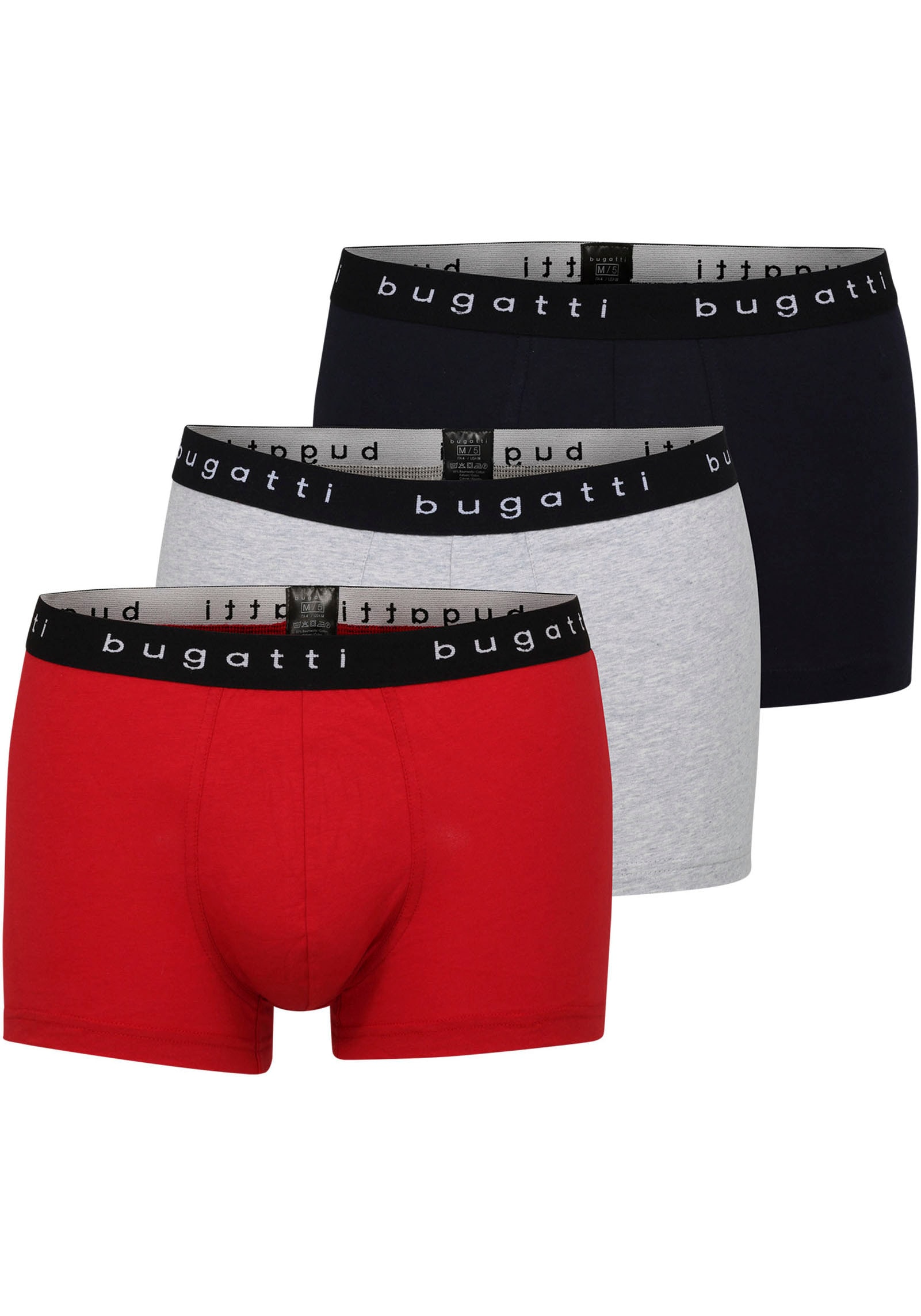 bugatti Boxershorts »Berlin«, (Packung, 3 St., 3), mit Logo-Bund