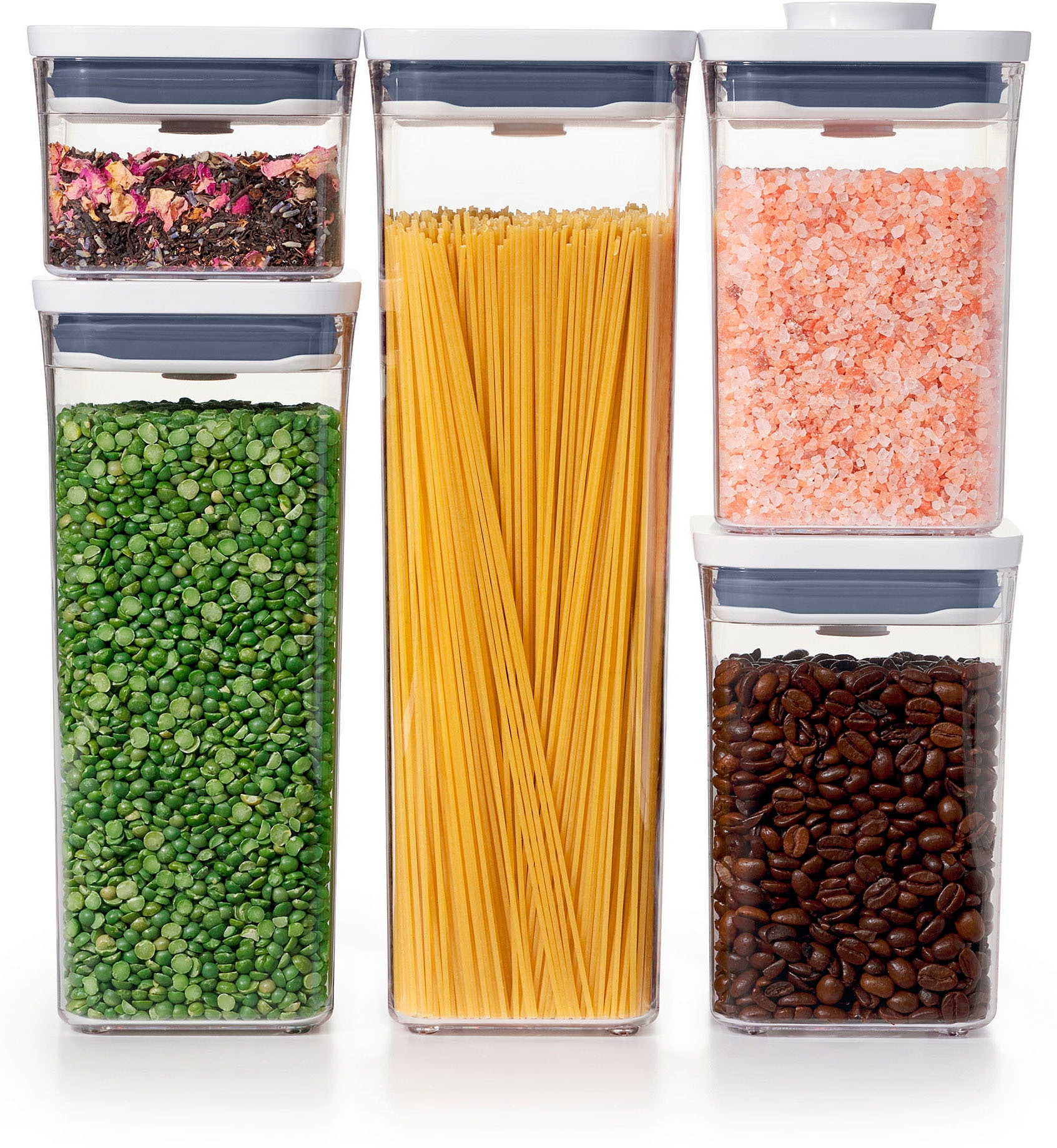 OXO Good Grips Aufbewahrungssystem »POP«, (Set, 5 tlg.), luftdicht, stapelbar, platzsparend, spülmaschinenfest