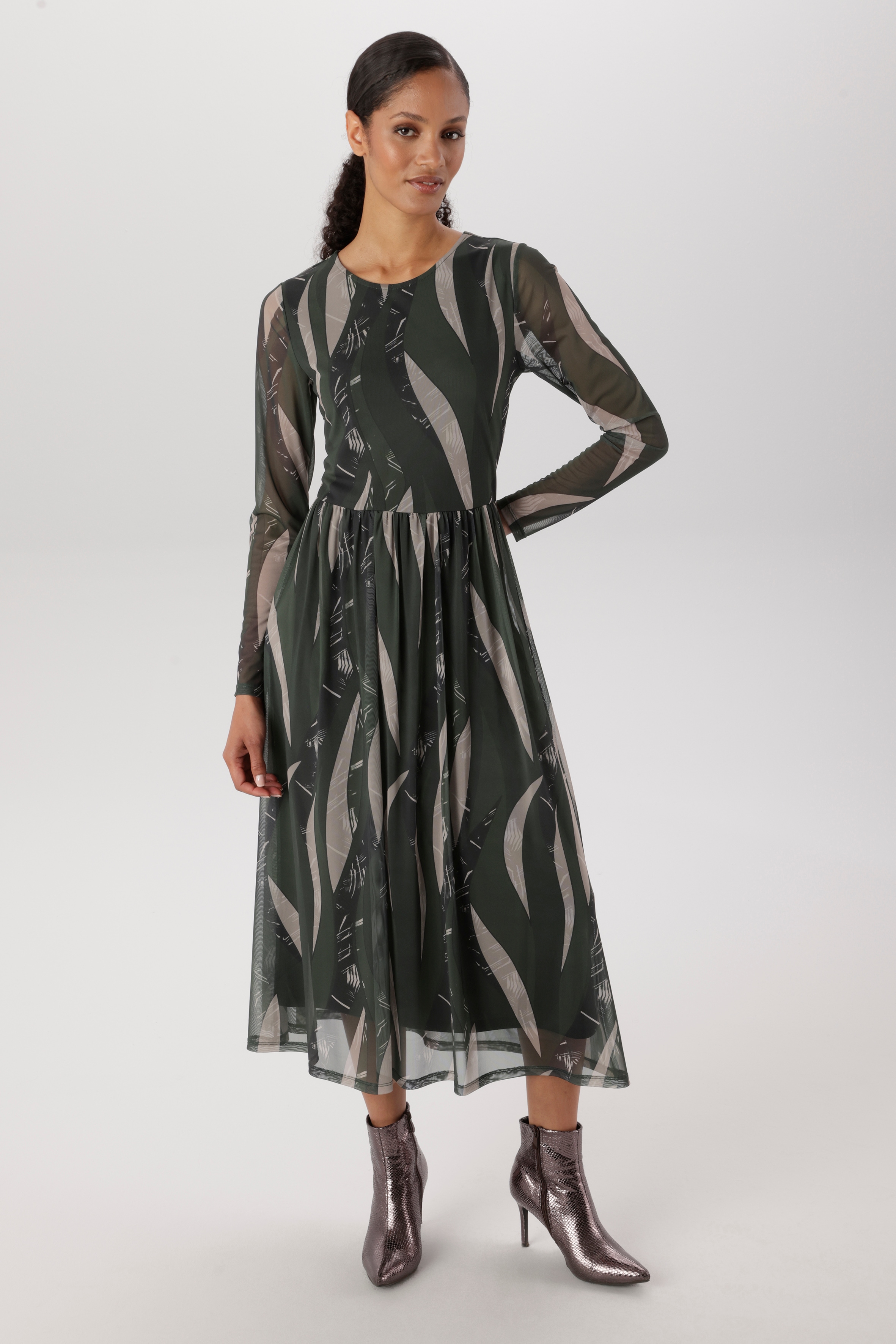 Aniston SELECTED Maxikleid in Mesh-Qualität und harmonischer Musterung - NEUE KOLLEKTION