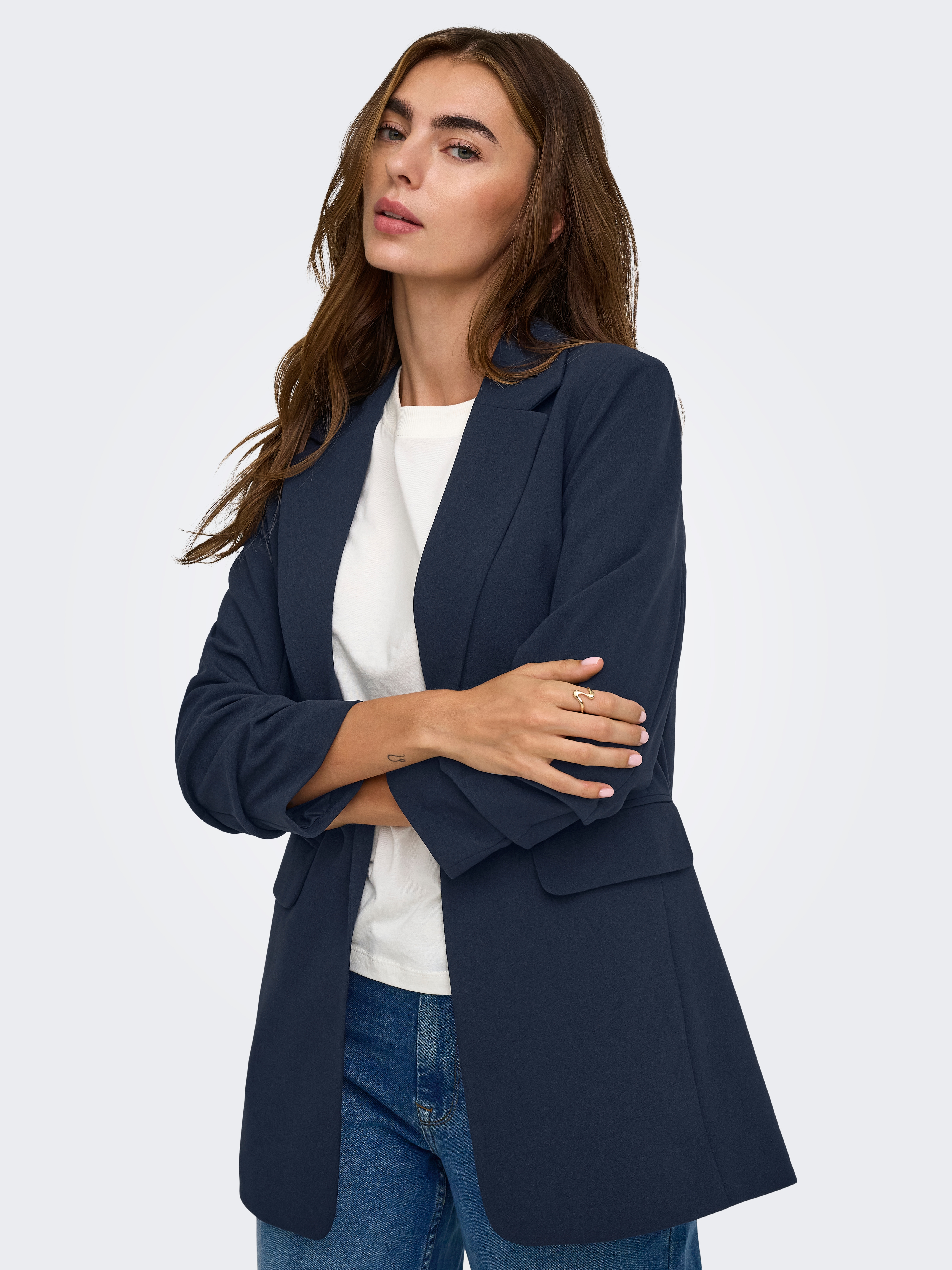 ONLY Longblazer "ONLKALINA 3/4 OPEN BLAZER CC TLR" Materialmix, loose fit