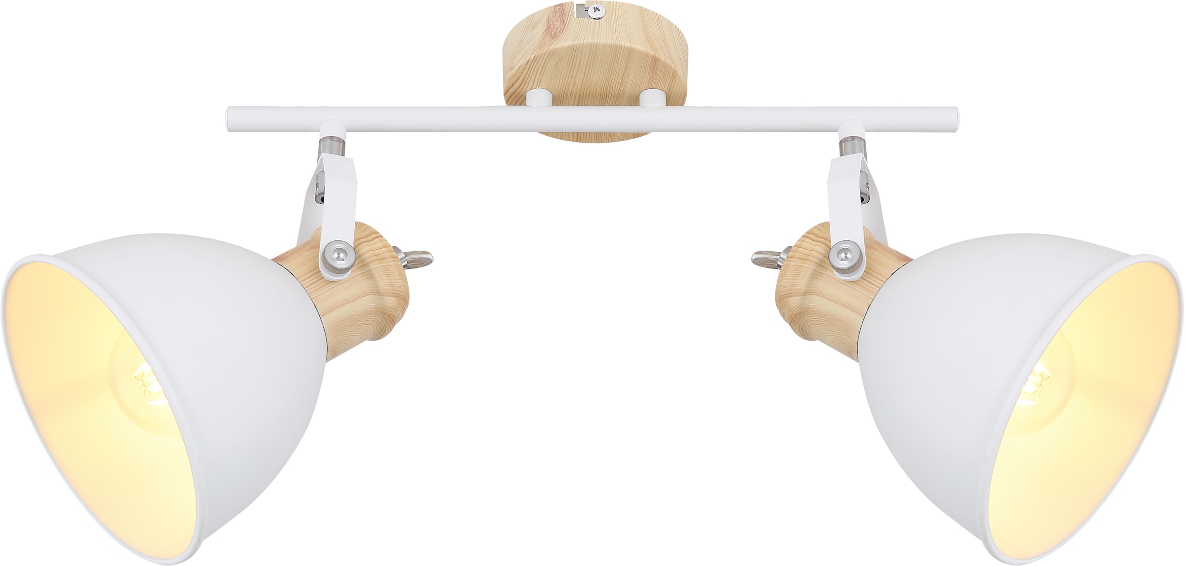 GLOBO LIGHTING Deckenstrahler »WIHO«, Leuchtmittel E27 | ohne Leuchtmittel, Deckenspot/weiß/holzoptik/Flur/Wohnzimmer
