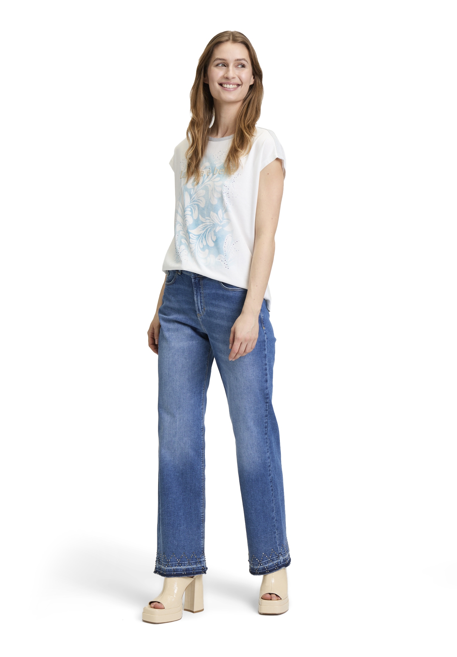 Cartoon Kurzarmshirt »Cartoon Rundhals-Shirt mit Placement«, (1 tlg.), Aufgesteppte Bänder