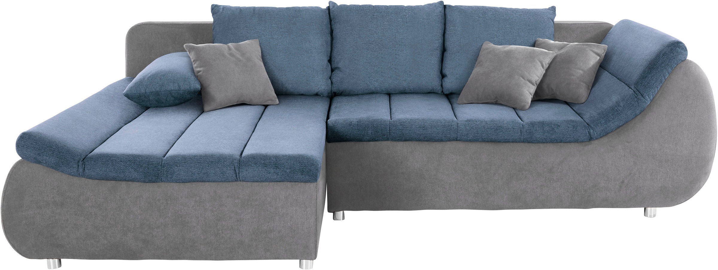 INOSIGN Ecksofa »Imola, elegant und modern, aktuelle Steppung im Sitz, bequem, L-Form«, frei im Raum stellbar, wahlweise mit Bettfunktion und Bettkasten