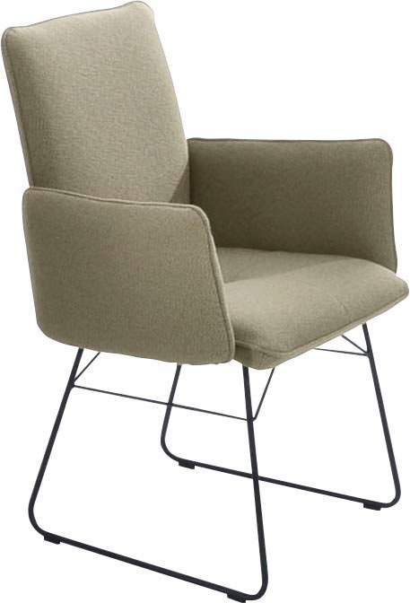 K+W Komfort & Wohnen Armlehnstuhl () 1 Stk.Drahtkufengestell in Metall schw günstig online kaufen