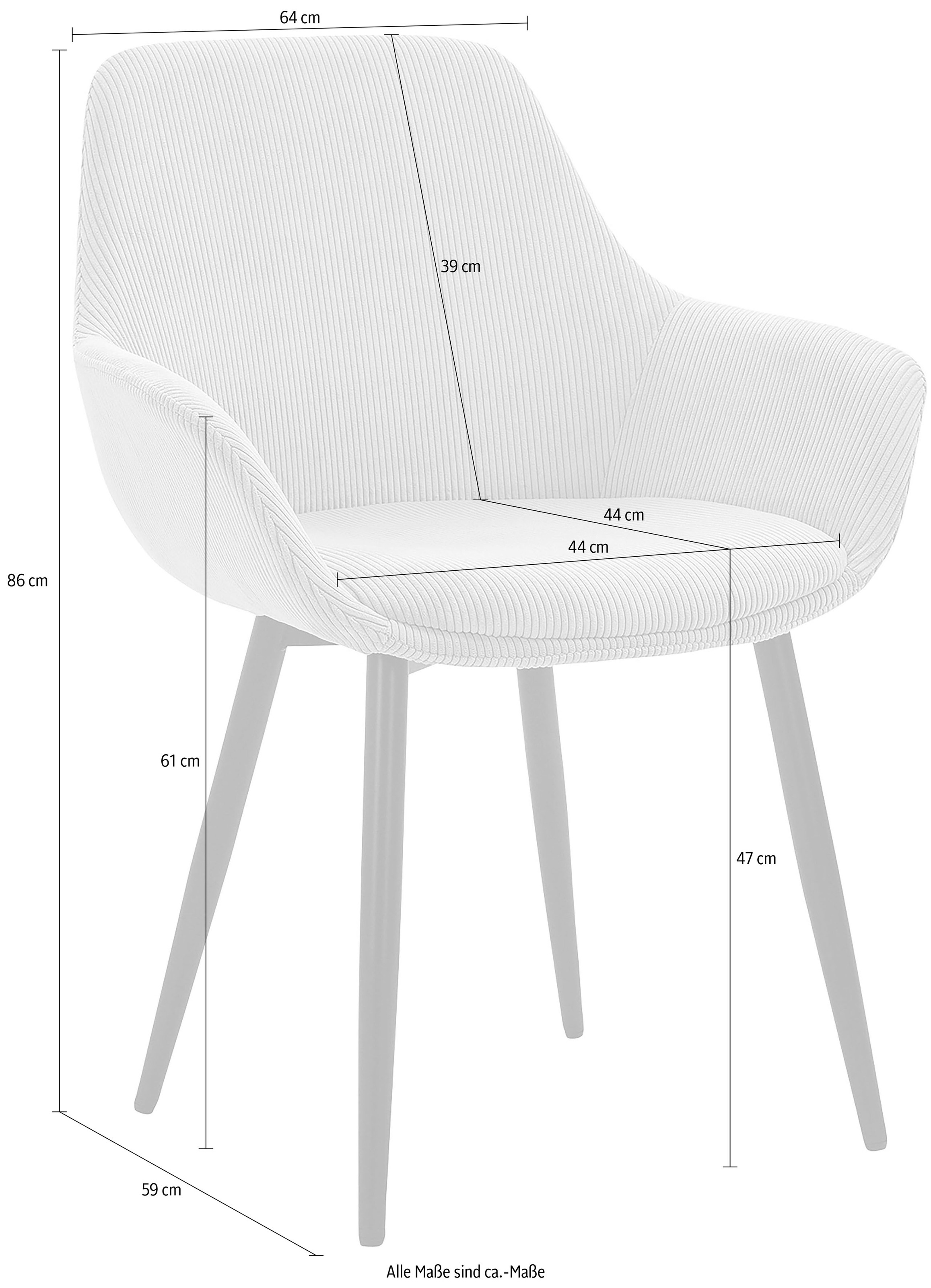 SalesFever Armlehnstuhl, (Set), 2 St., Strukturstoff, Bezug in Cord-Optik