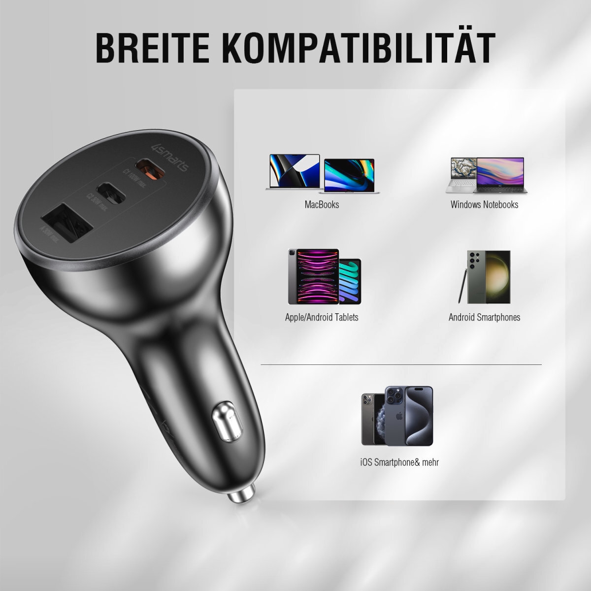 4smarts USB-Ladegerät »VoltRoad Ultimate 160W 2x USB-C, 1x USB-A«