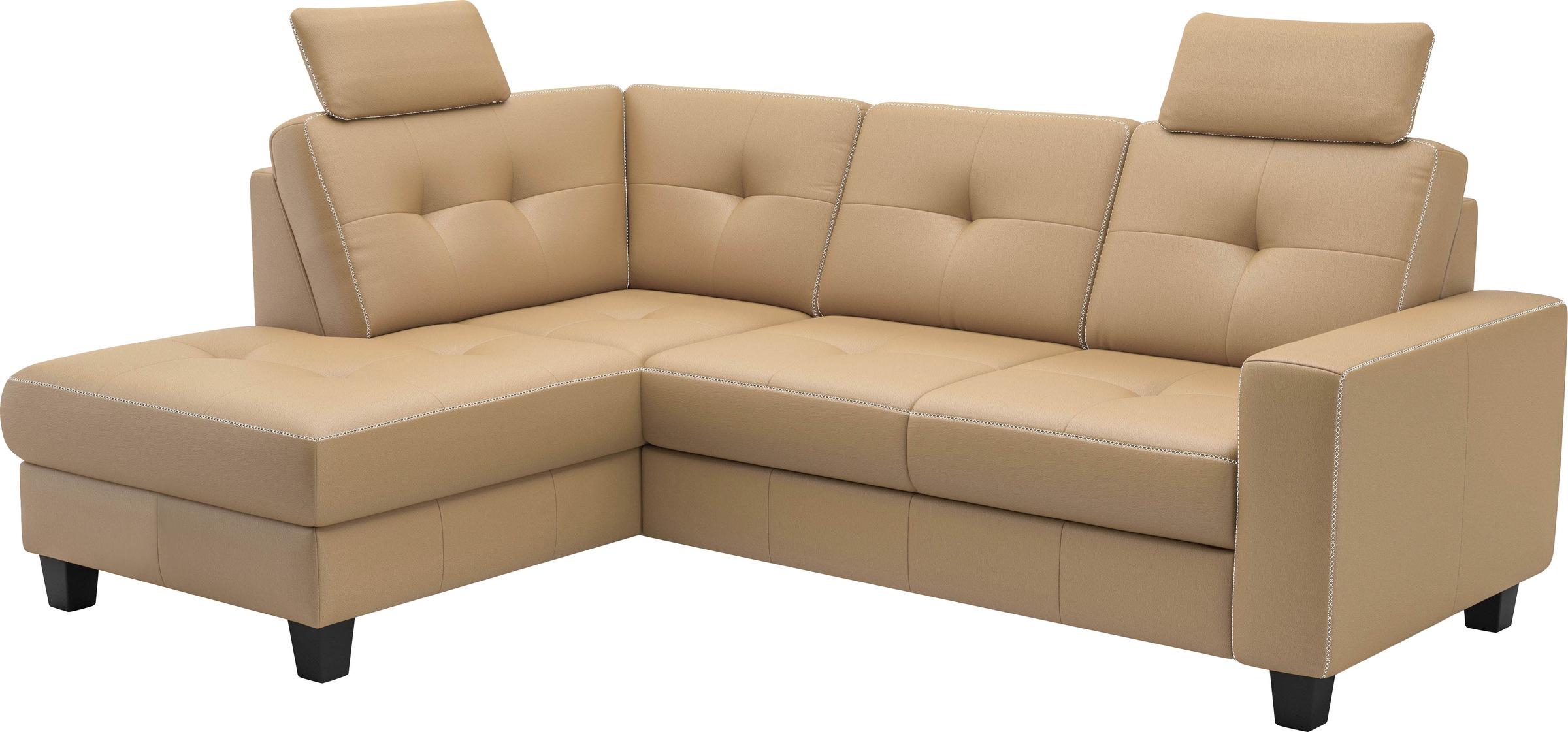 Places of Style Ecksofa »Varese«, wahlweise mit Bettfunktion und Bettkasten