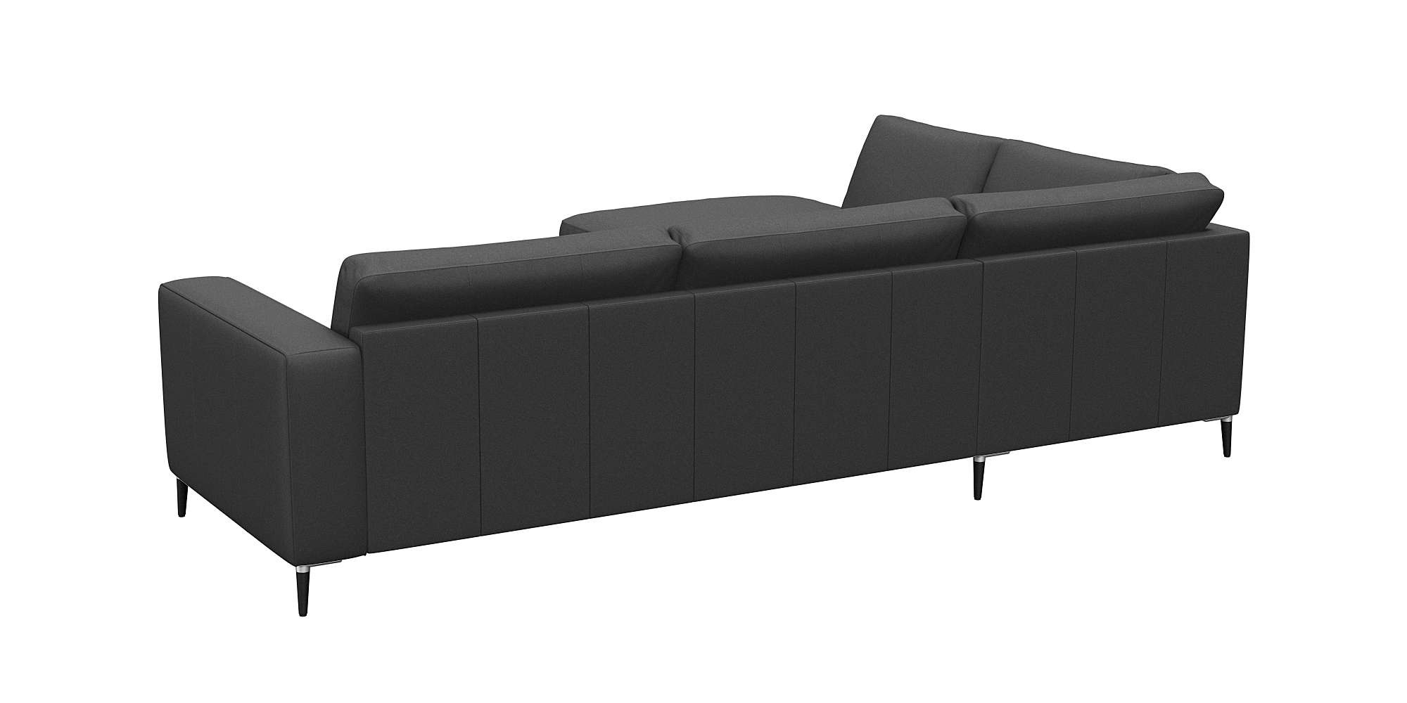 FLEXLUX Ecksofa »Fiore, L-Form, bequem und komfortabel durch hochwertigem Sitzaufbau«, breite Armlehnen, Kaltschaum, Füße Alu+schwarz