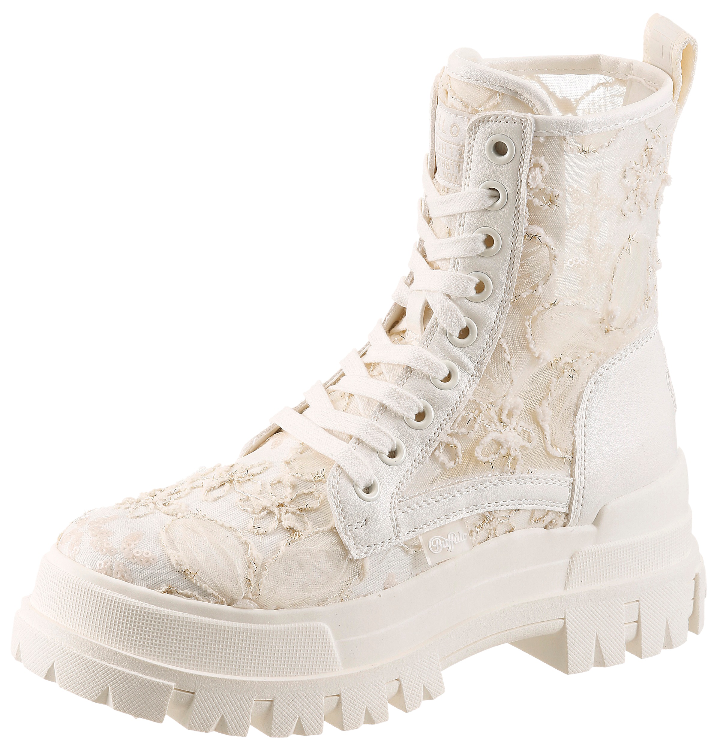 Buffalo Schnürboots Blockabsatz, Plateau, Stiefelette, mit transparentem Sc günstig online kaufen