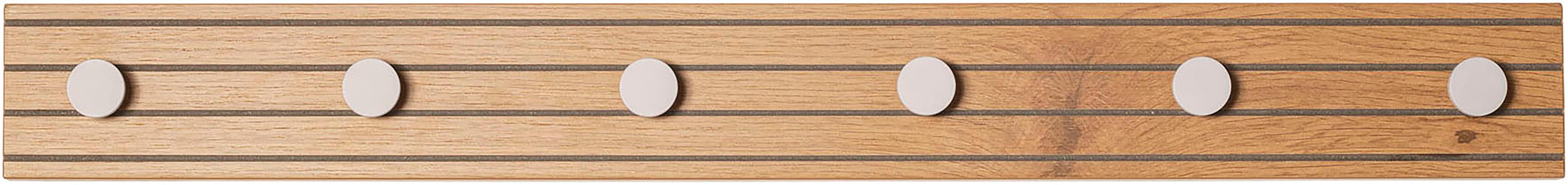 HAKU Wandgarderobe "Flurgarderobe, Garderobe, Garderobenhaken, Garderobenleiste," 1 Stk. tlg. rechteckig - aus MDF Braun - B/T/H 80/4/9 cm