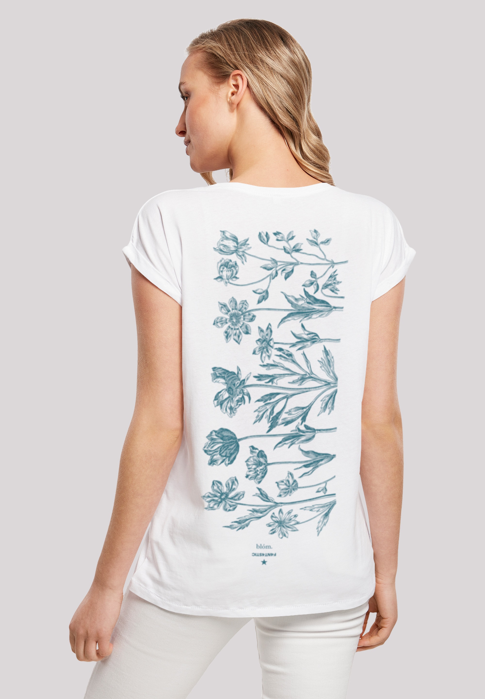 F4NT4STIC T-Shirt »Blumenmuster Blau«, Print