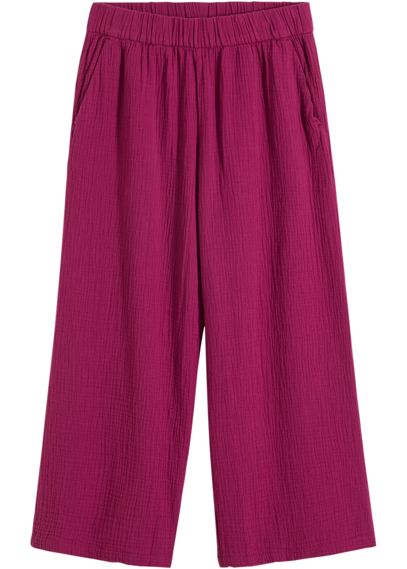 bonprix Marlene-Hose  aus reiner Baumwolle, weites Musselin-Material, Loose Fit Passform