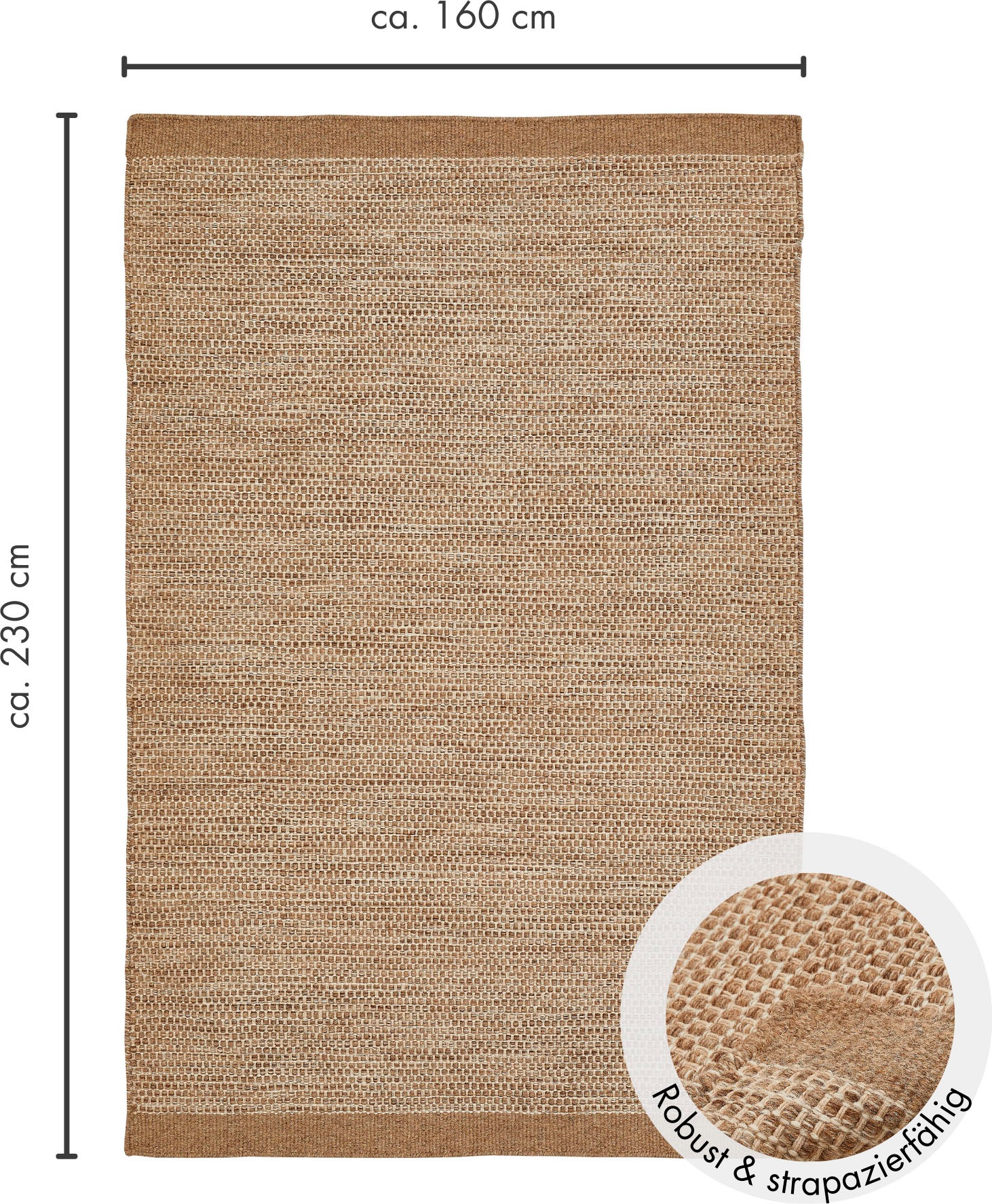 LUXOR living Wollteppich »Visby«, rechteckig, 8 mm Höhe, Handweb Teppich, Flachgewebe, handgewebt, reine Wolle