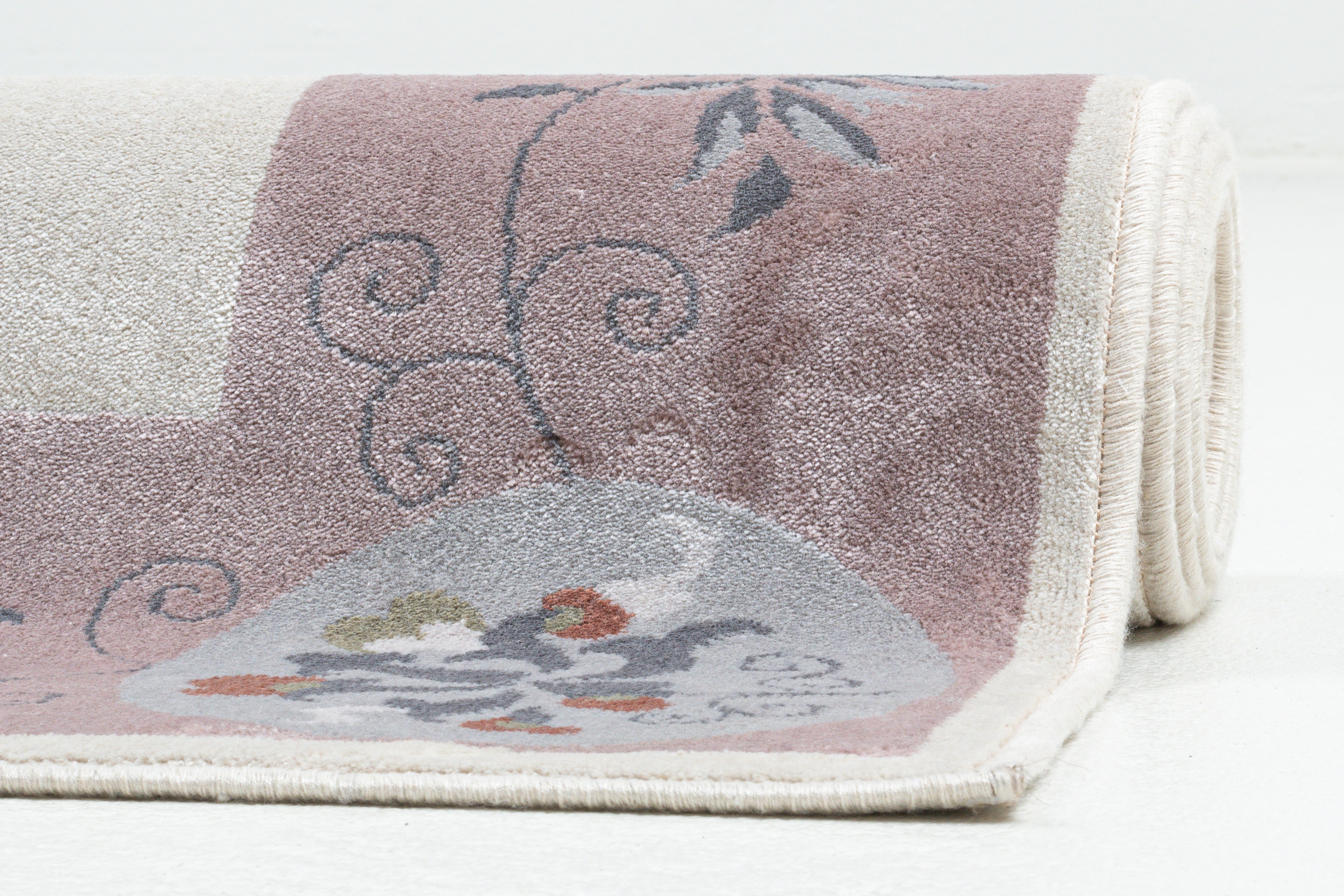 Thumbnail - Gino Falcone Teppich "Cherina GF-130" rechteckig 8 mm Höhe zartes Blüten Design, mit Bordüre, leichter Glanz, 100 % Visk...